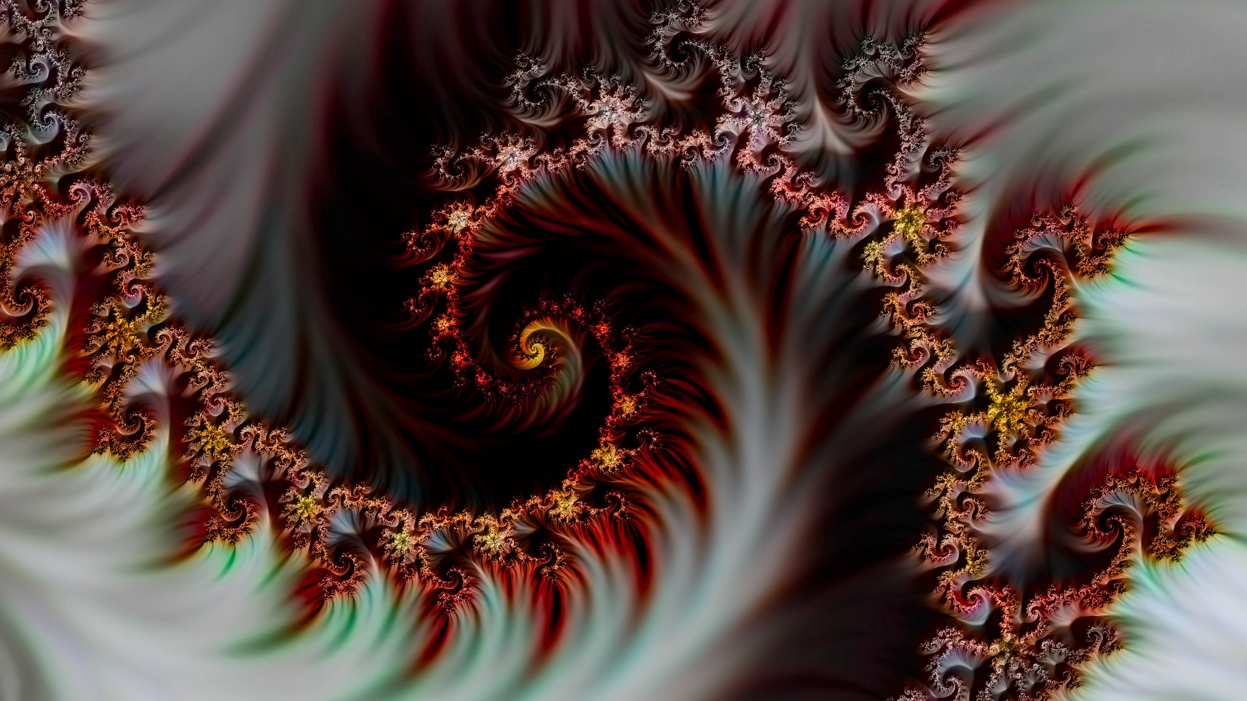Wallpaper Fractal, Spiral, Digital Art, Abstraction, - 4k Futuristic - HD Wallpaper 
