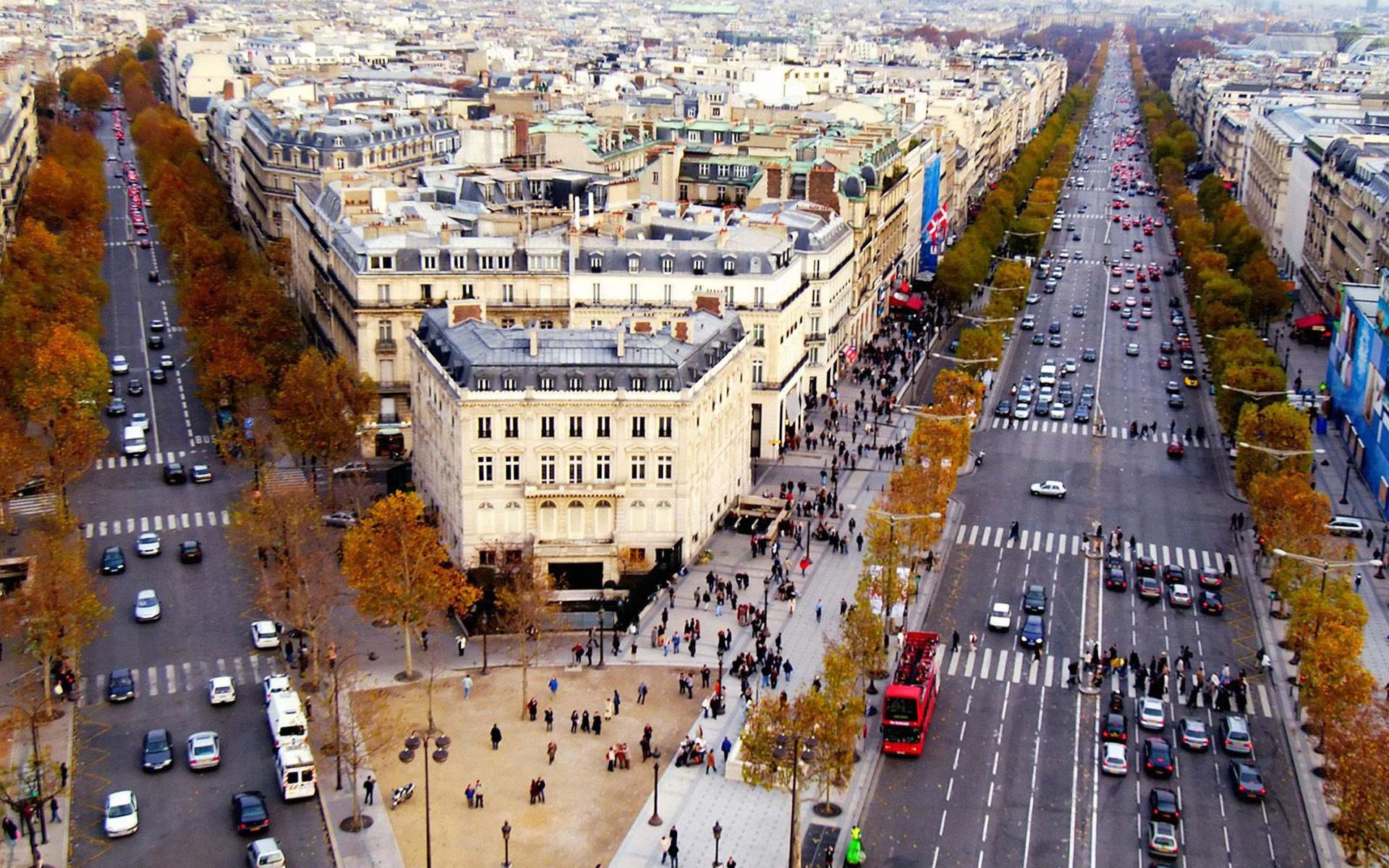 Champs Elysees Avenue In Paris Wallpaper - HD Wallpaper 