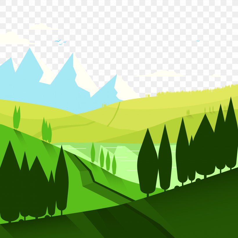 Nature Landscape Euclidean Vector Wallpaper, Png, 3000x3000px, - Nature Png Vector - HD Wallpaper 