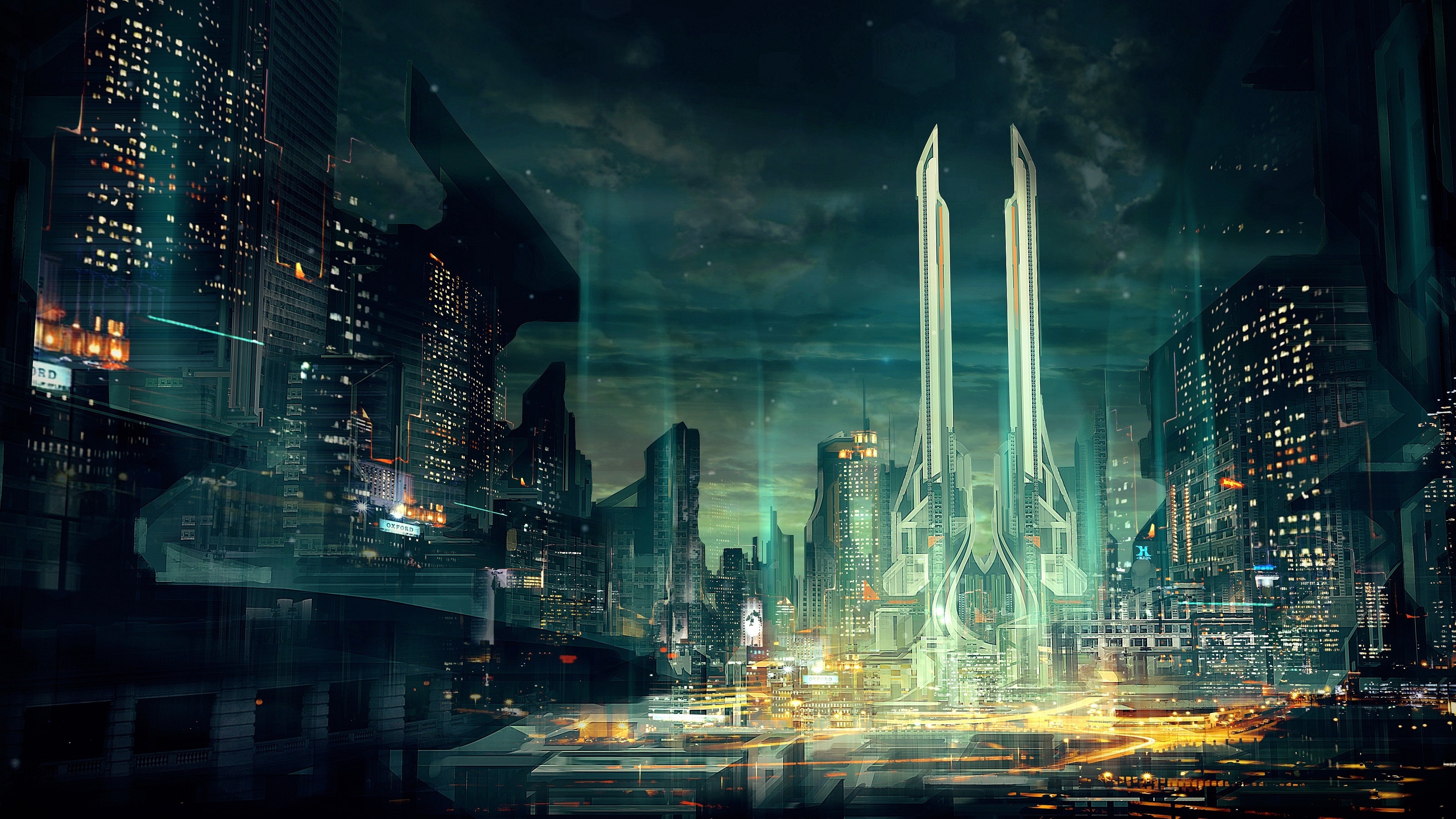 Sci Fi City Background - HD Wallpaper 