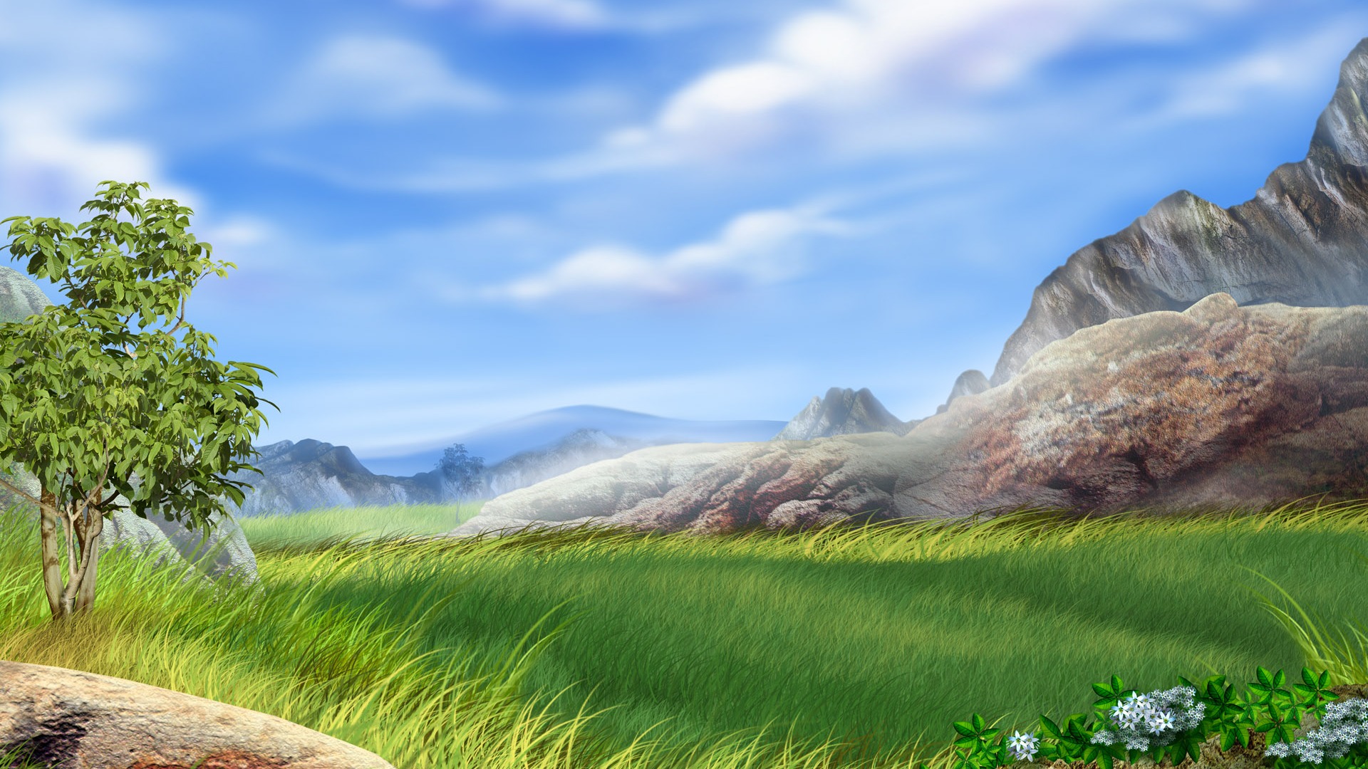 Colorful Hand-painted Wallpaper Landscape Ecology - Saadi Name Meaning In Urdu - HD Wallpaper 