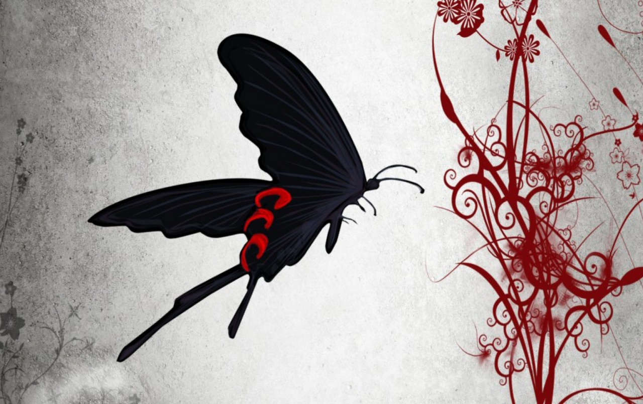 Mariposa Negro Y Rojo De La Flor Wallpapers - Zetsuen No Tempest Butterfly - HD Wallpaper 