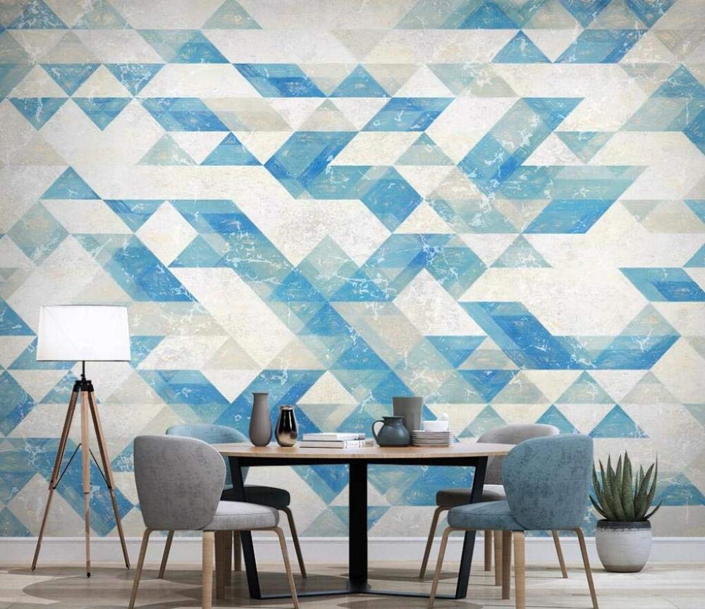 Papel Pintado Triángulo Geométrico Abstracto Rombo - Blue Geometric Shape Mural - HD Wallpaper 