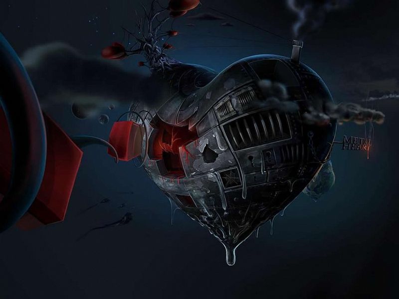 Metal Heart - HD Wallpaper 