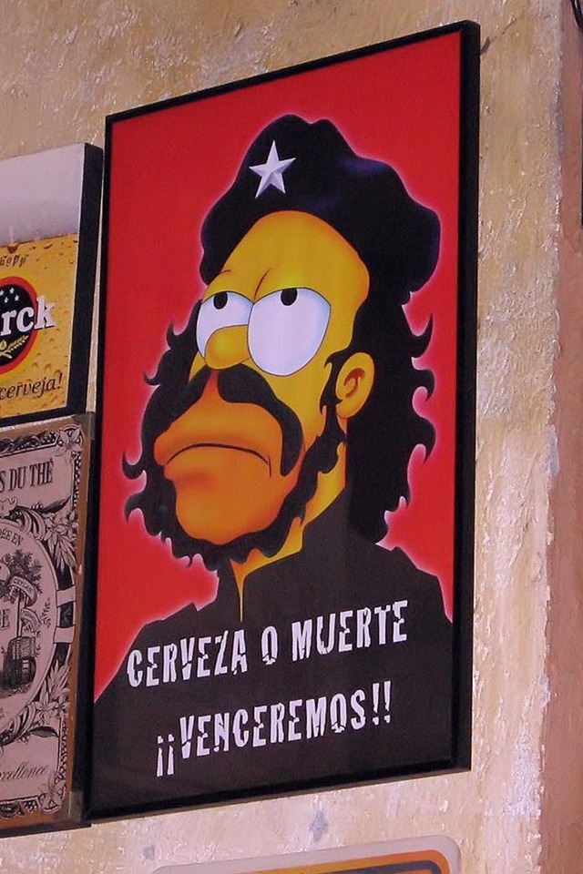Homer Simpson Che For 640 X 960 Iphone 4 Resolution - Che Guevara - HD Wallpaper 