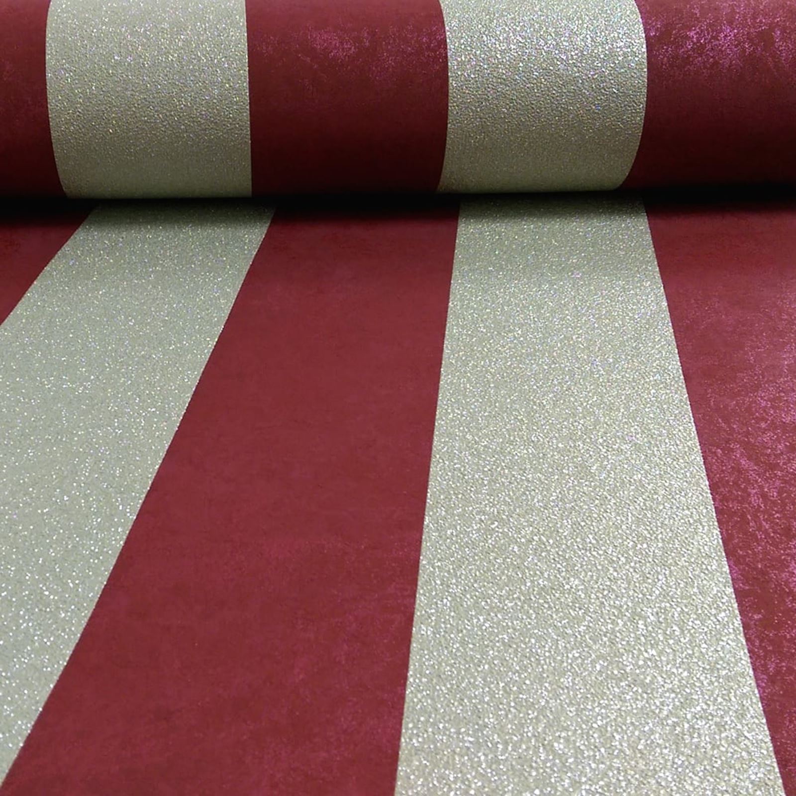 P Amp S Quilates Brillo Stripe Wallpaper Cobre Plata - Burgundy & Cream Striped - HD Wallpaper 