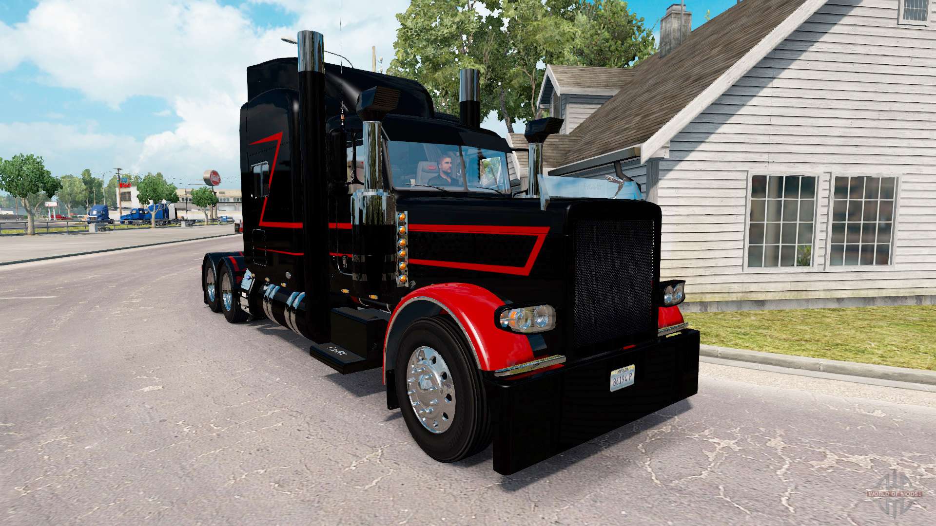 Skin Black & Red For The Truck Peterbilt 389 For American - Camión Rojo Con Negro - HD Wallpaper 