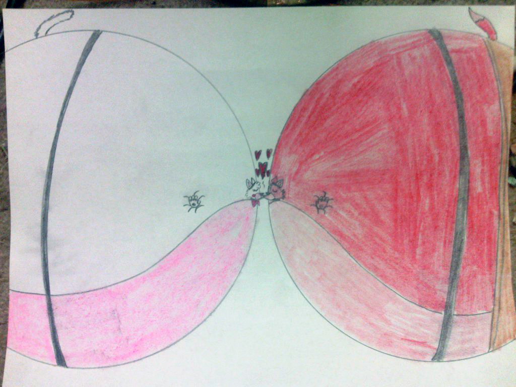 Inflated Foxes - Cute Foxy And Mangle Kissing - HD Wallpaper 