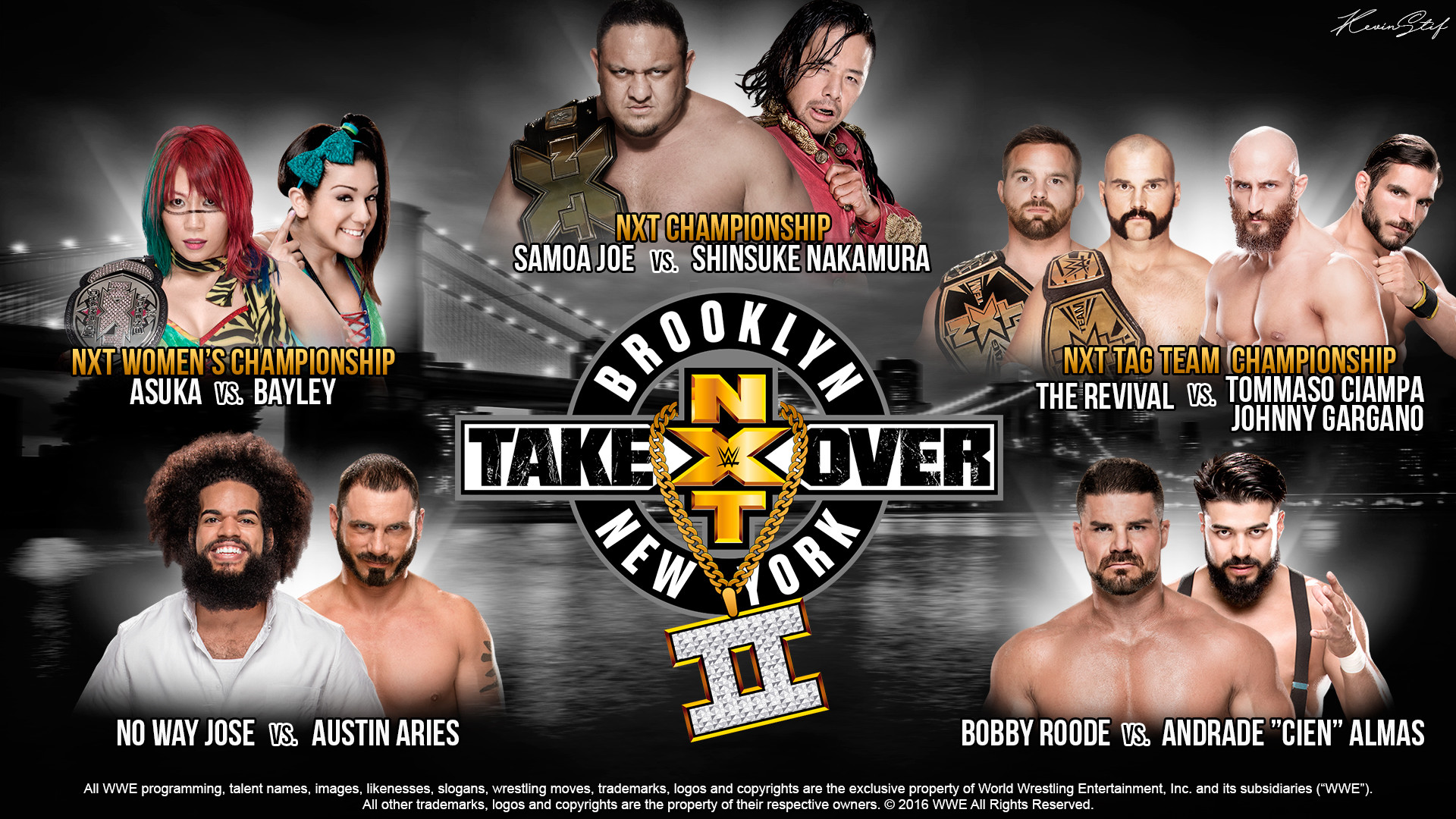 Wwe Nxt Takeover Brooklyn Ii Matchcard By Kevstif 
 - Nxt Takeover Brooklyn 2018 - HD Wallpaper 