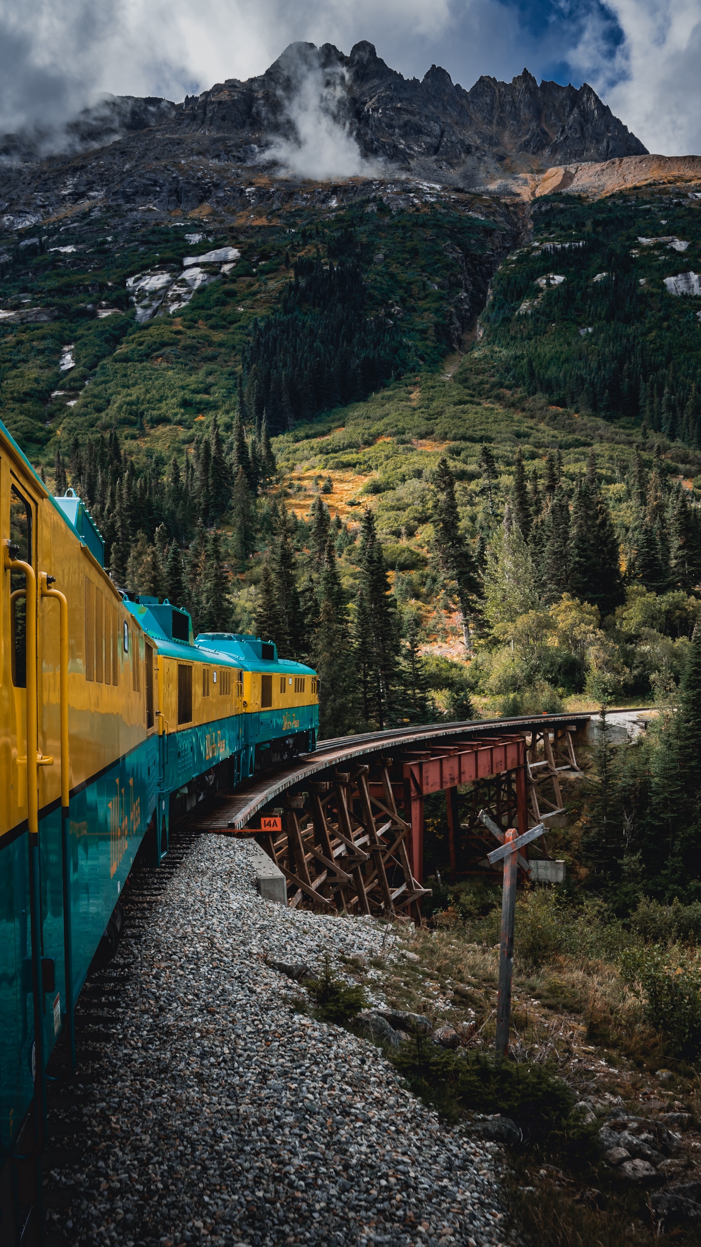 Wallpaper Train, Mountains, Bridge, Trees, Nature - Train - HD Wallpaper 