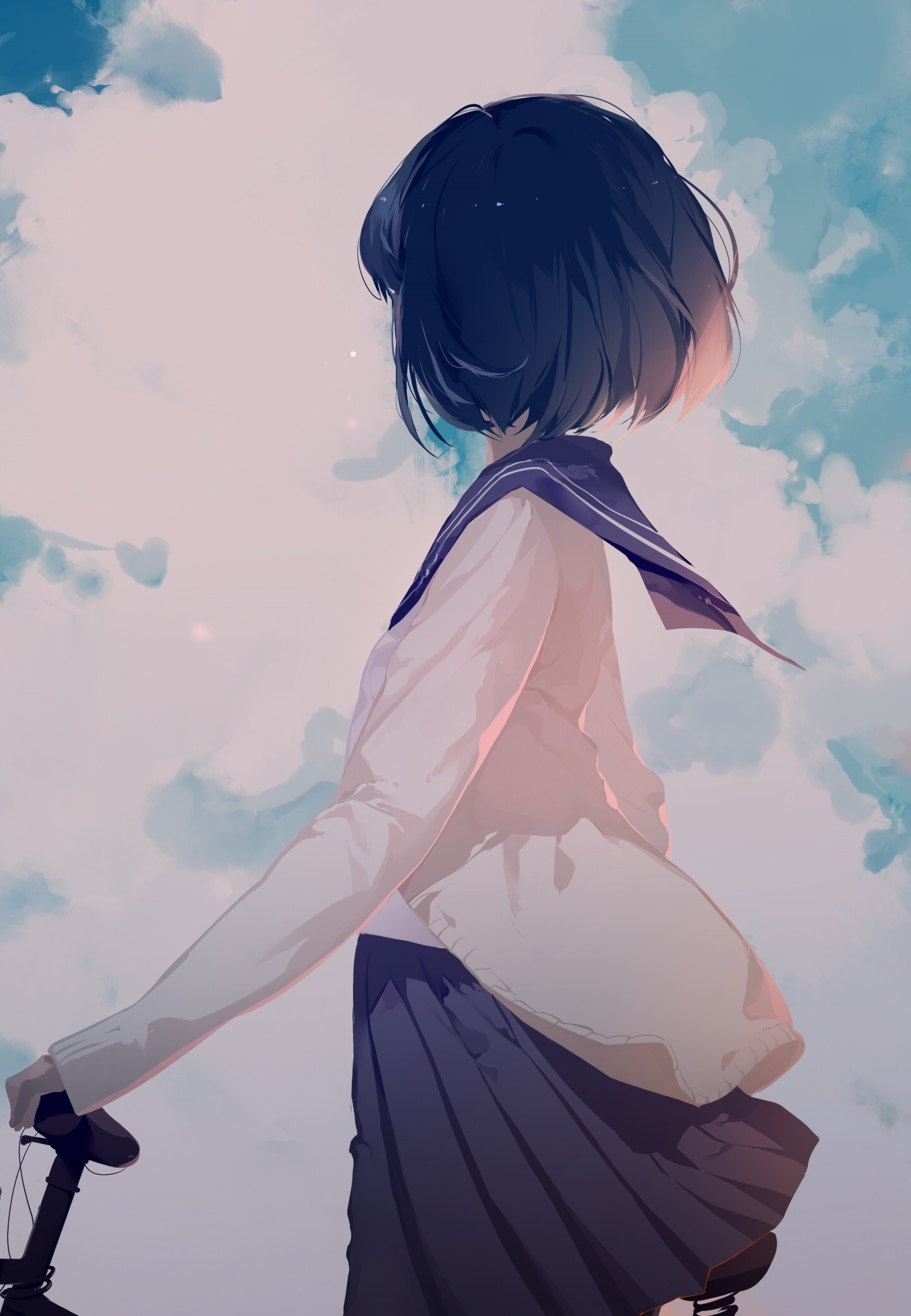 Anime Girl, Original, Outdoor, Clouds, Wallpaper - Samsung Galaxy S8 Anime - HD Wallpaper 