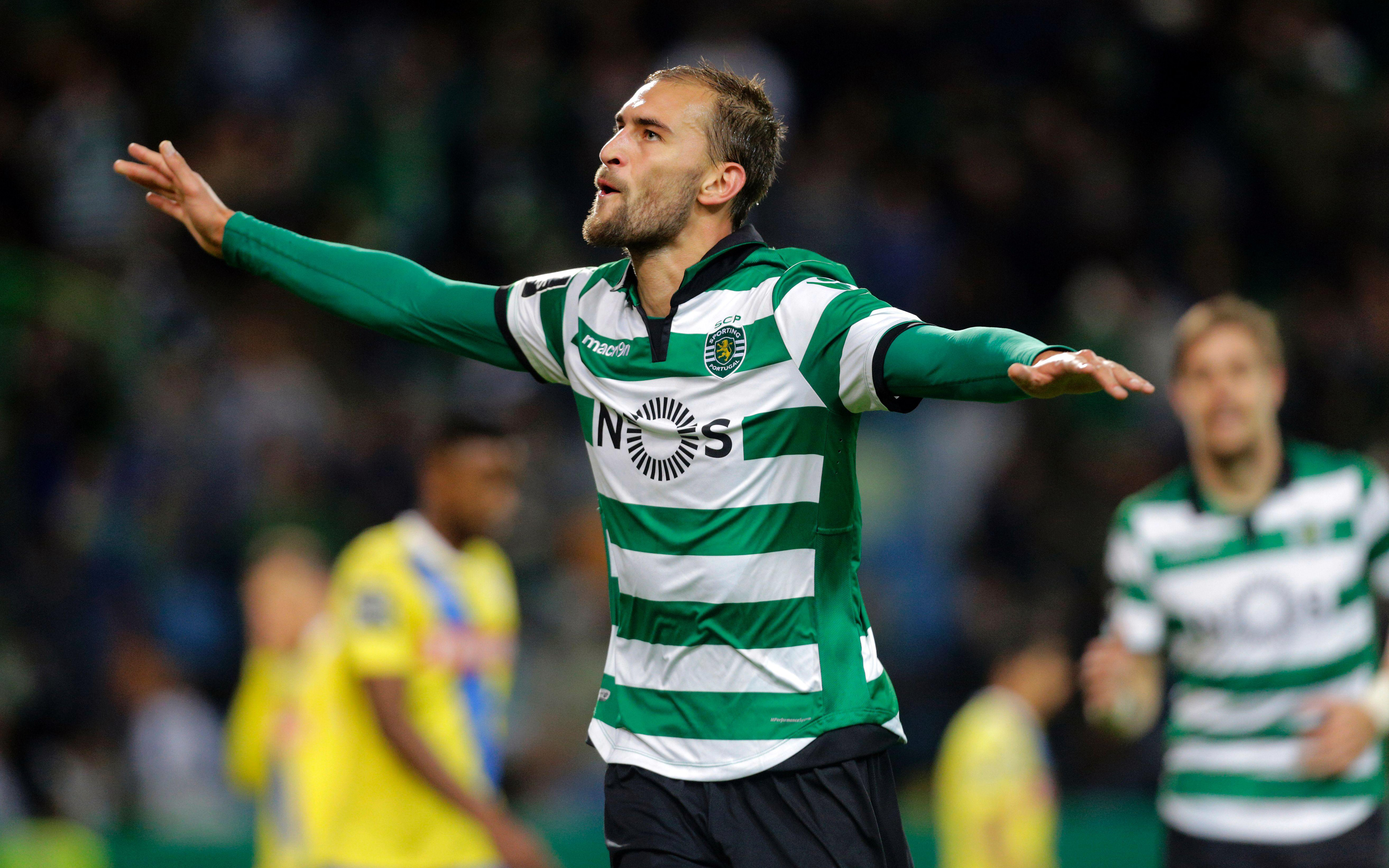 Bas Dost, 4k, Footballers, Goal, Sporting Lisbon, Soccer - Bas Dost Sporting 2017 - HD Wallpaper 