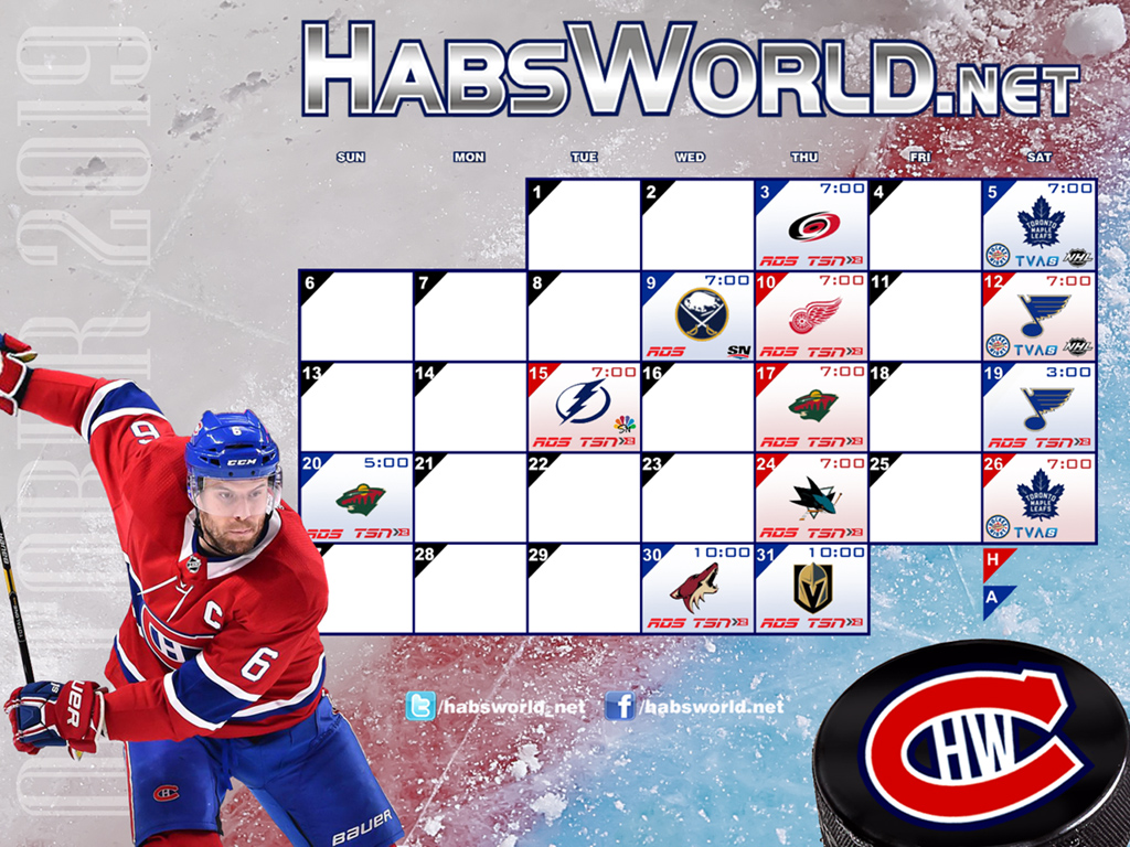 Montreal Canadiens Calendar 2019 20 - HD Wallpaper 