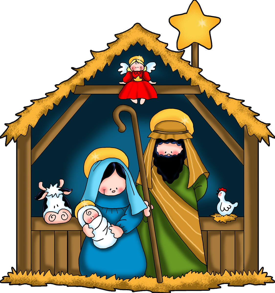 Nativity Clip Art Scenes - Belen Clipart - HD Wallpaper 