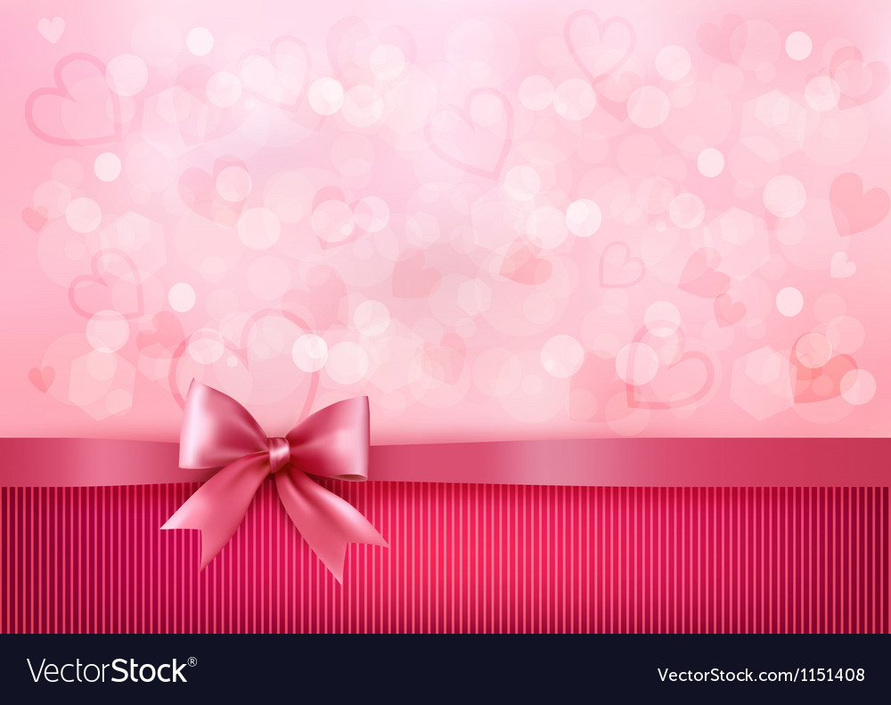 Pink Background With Ribbon - HD Wallpaper 