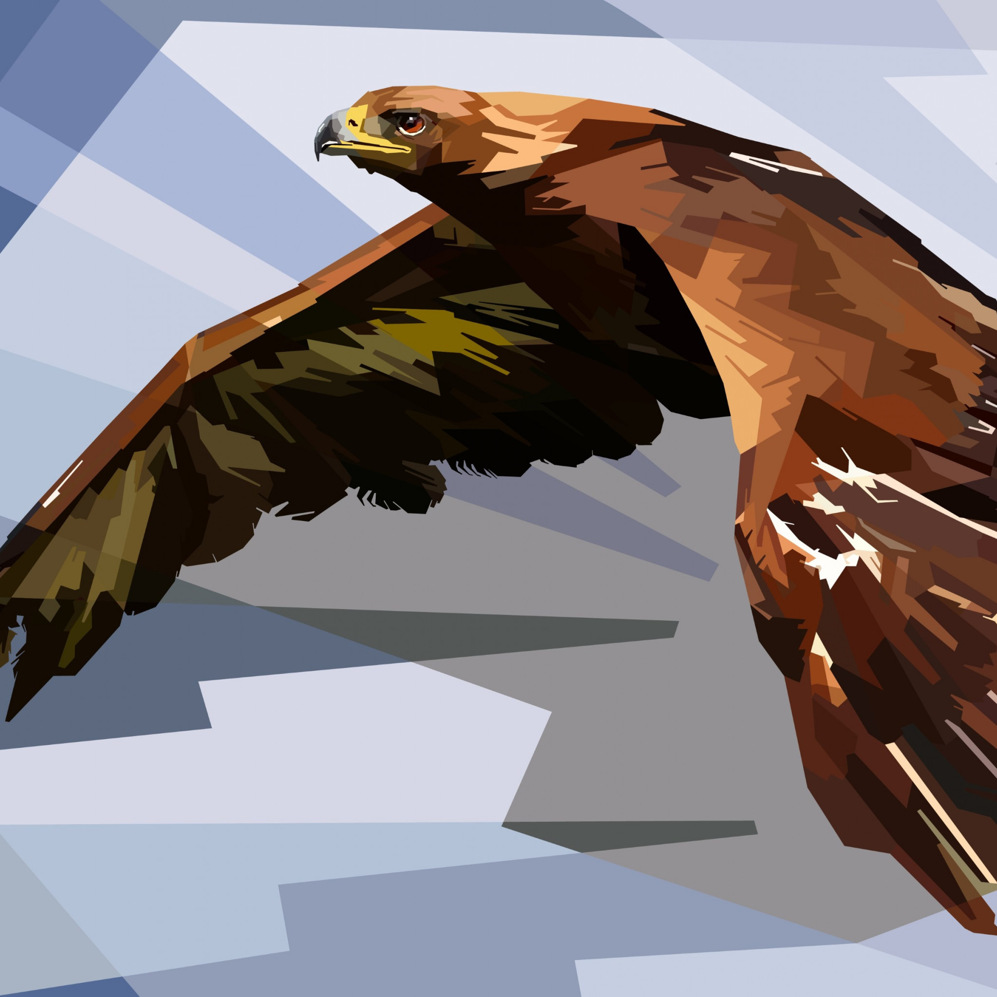 Digital Drawing Of An Eagle Wallpaper - Geometric Art Bird Of Prey - HD Wallpaper 