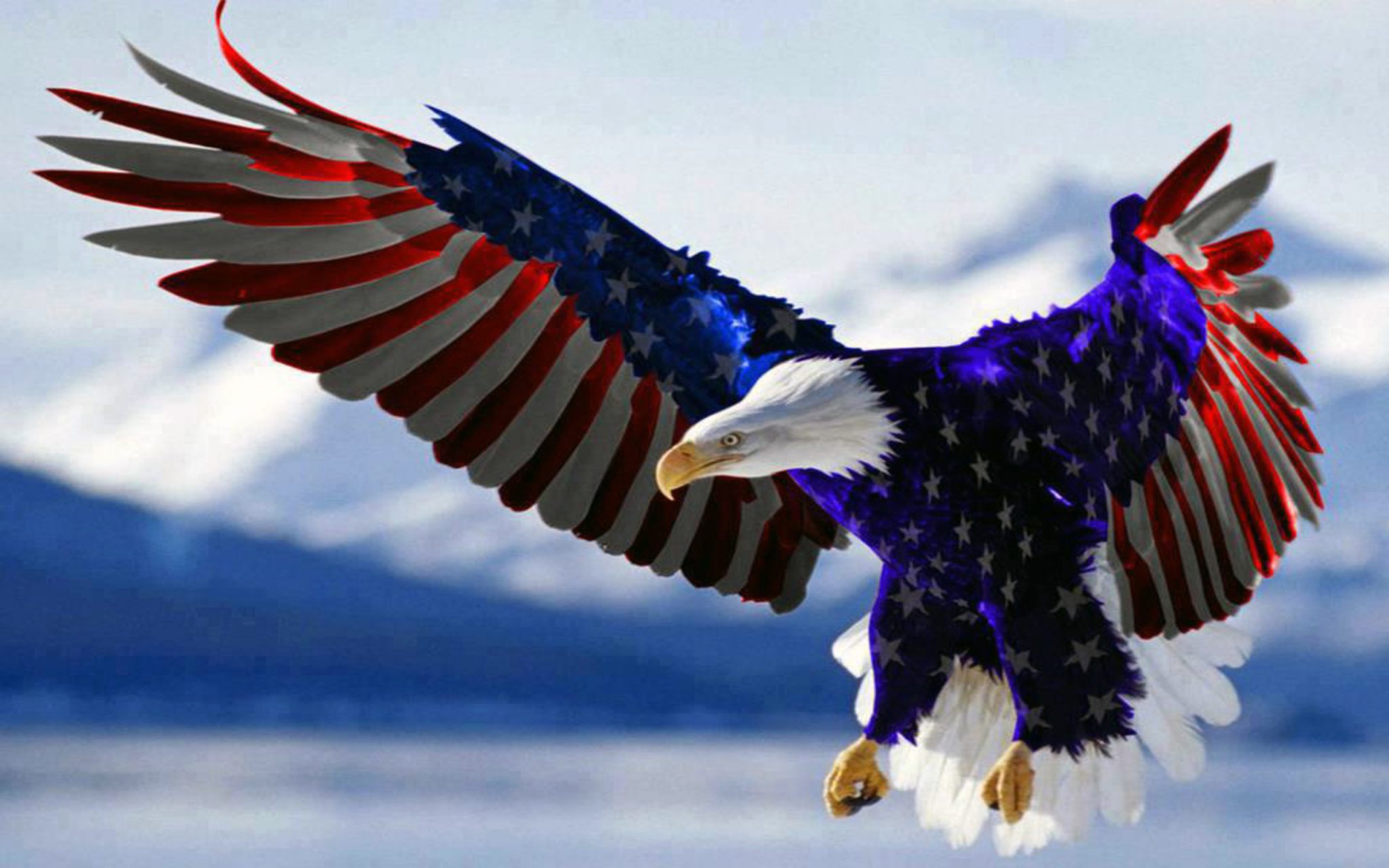American Flag Bald Eagle - HD Wallpaper 