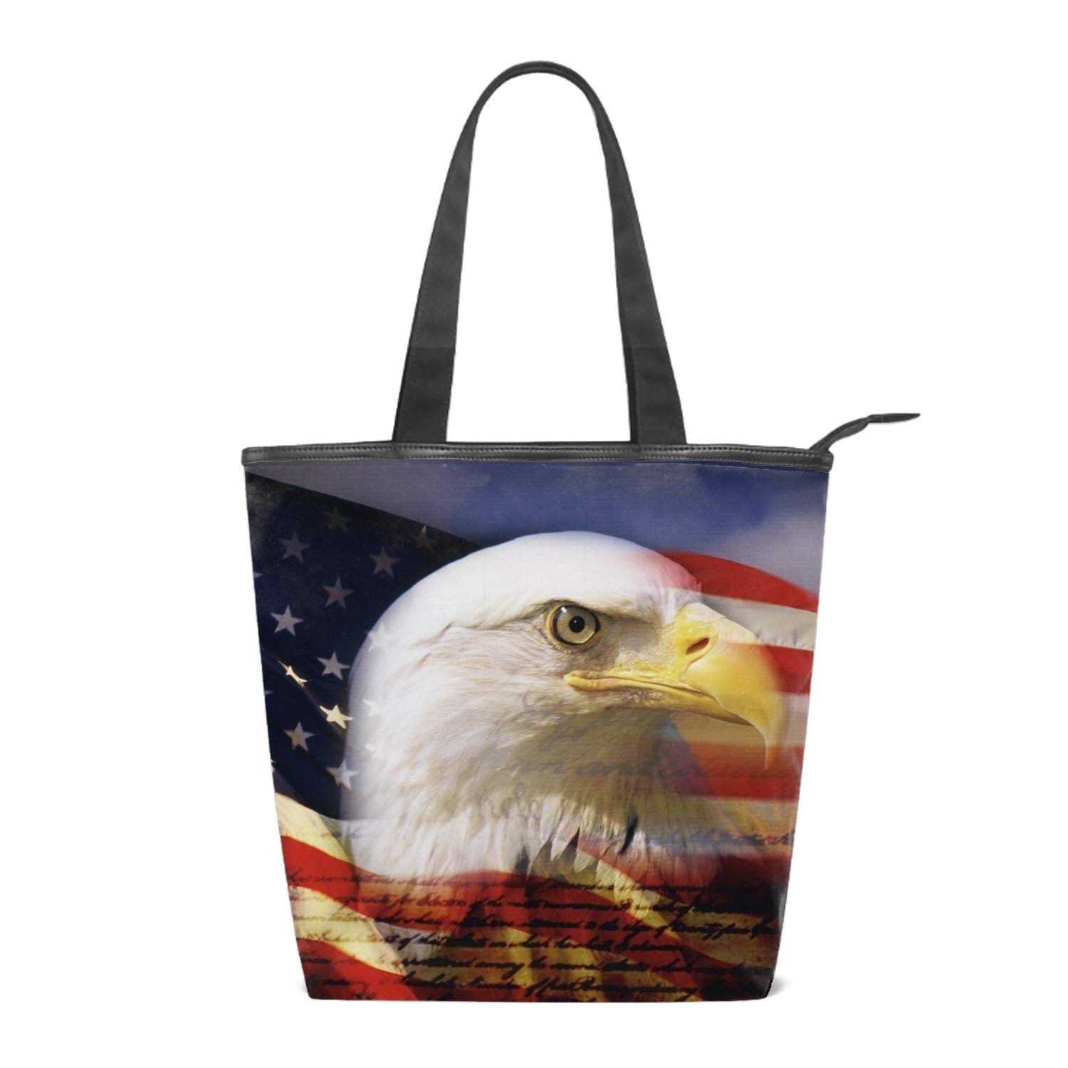 Bald Eagle With American Flag - HD Wallpaper 