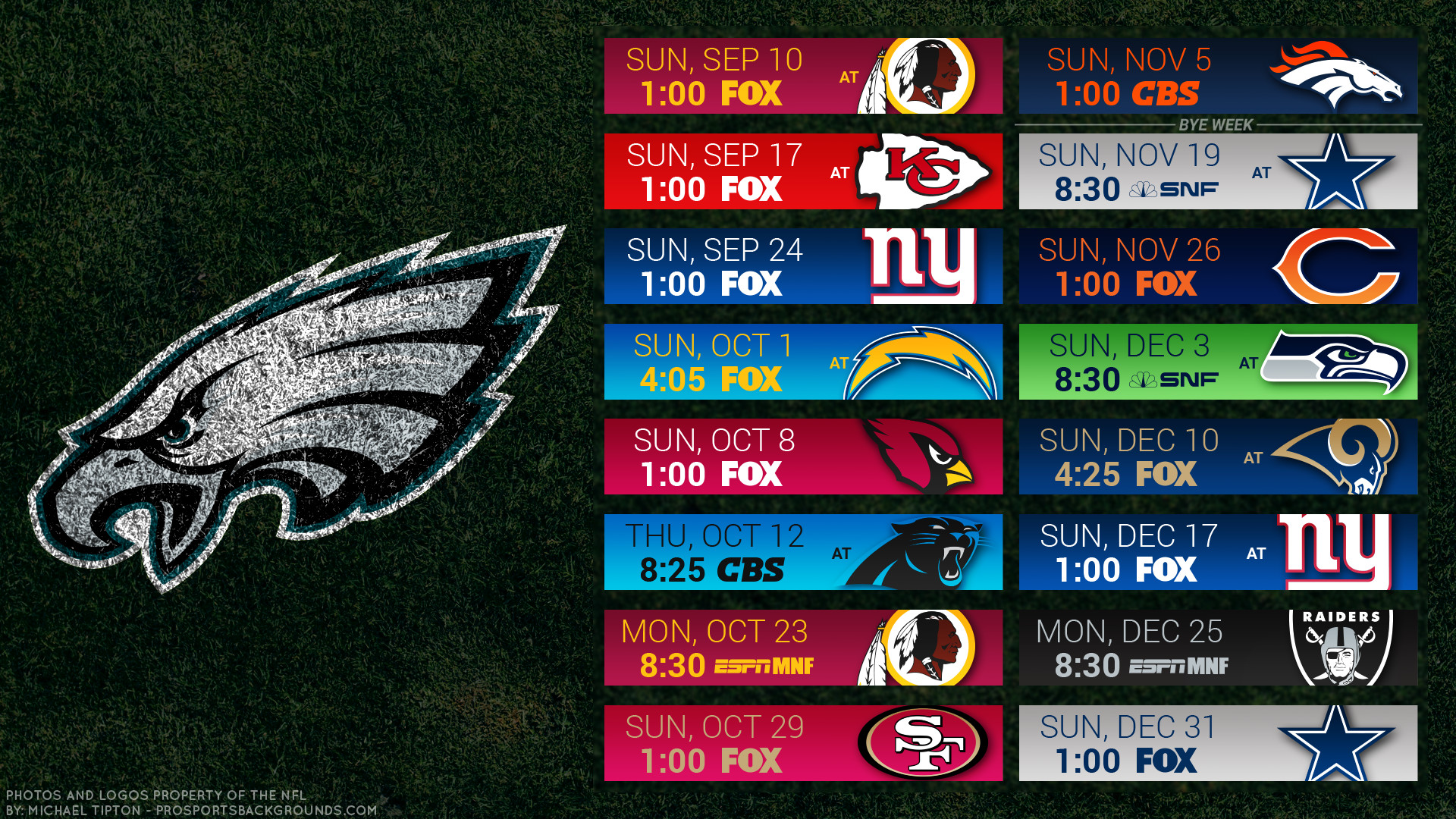 Philadelphia Eagles Schedule Wallpaper 2018 - HD Wallpaper 