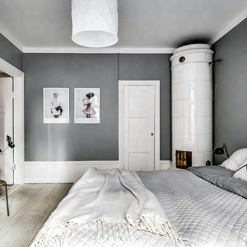 Waterproof Pvc Adhesive Wallpaper Pure One Color For - Grey Color Wallpaper Bedroom - HD Wallpaper 