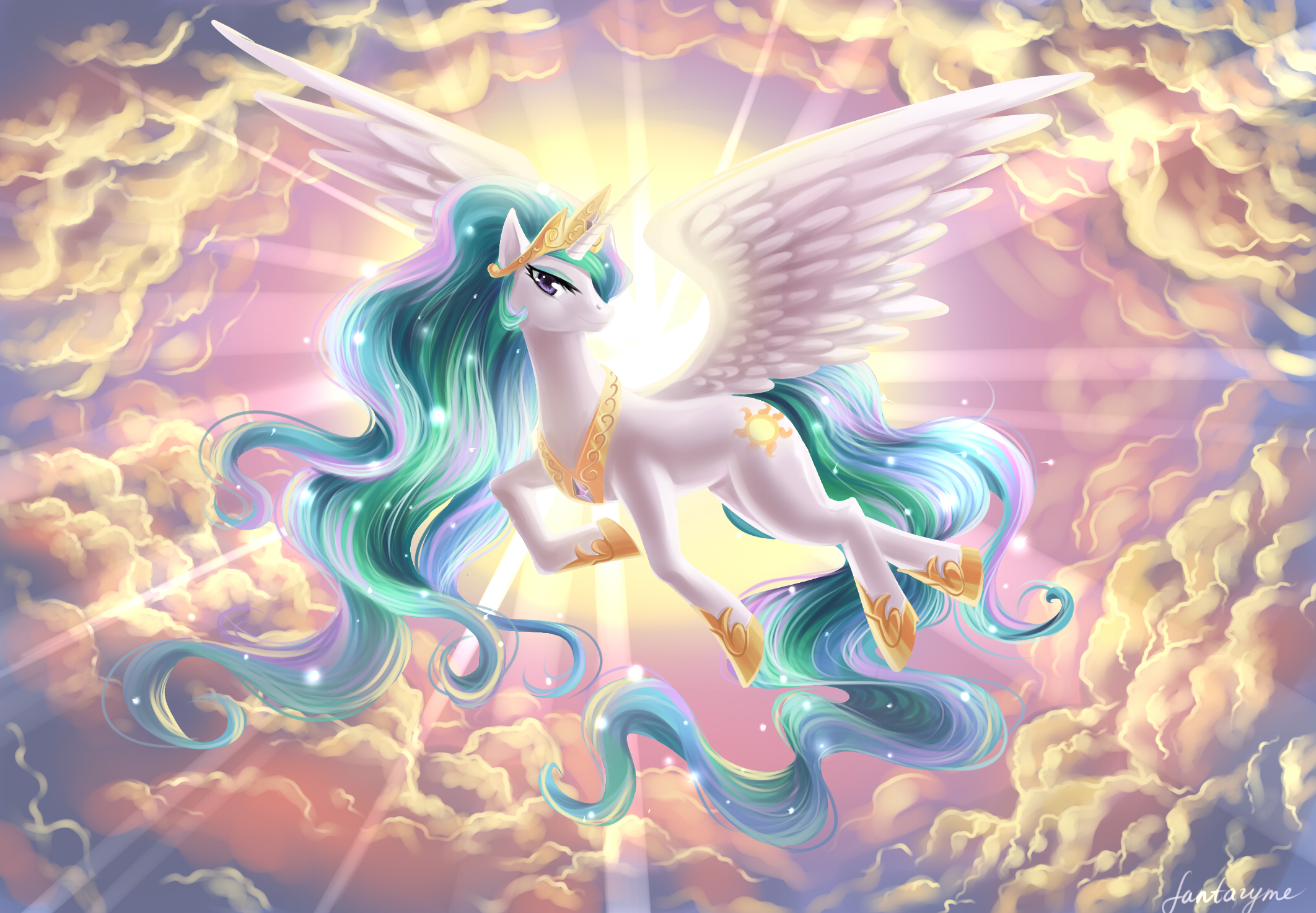 Princess Celestia Princess Luna Twilight Sparkle Pony - My Little Pony Celestia - HD Wallpaper 