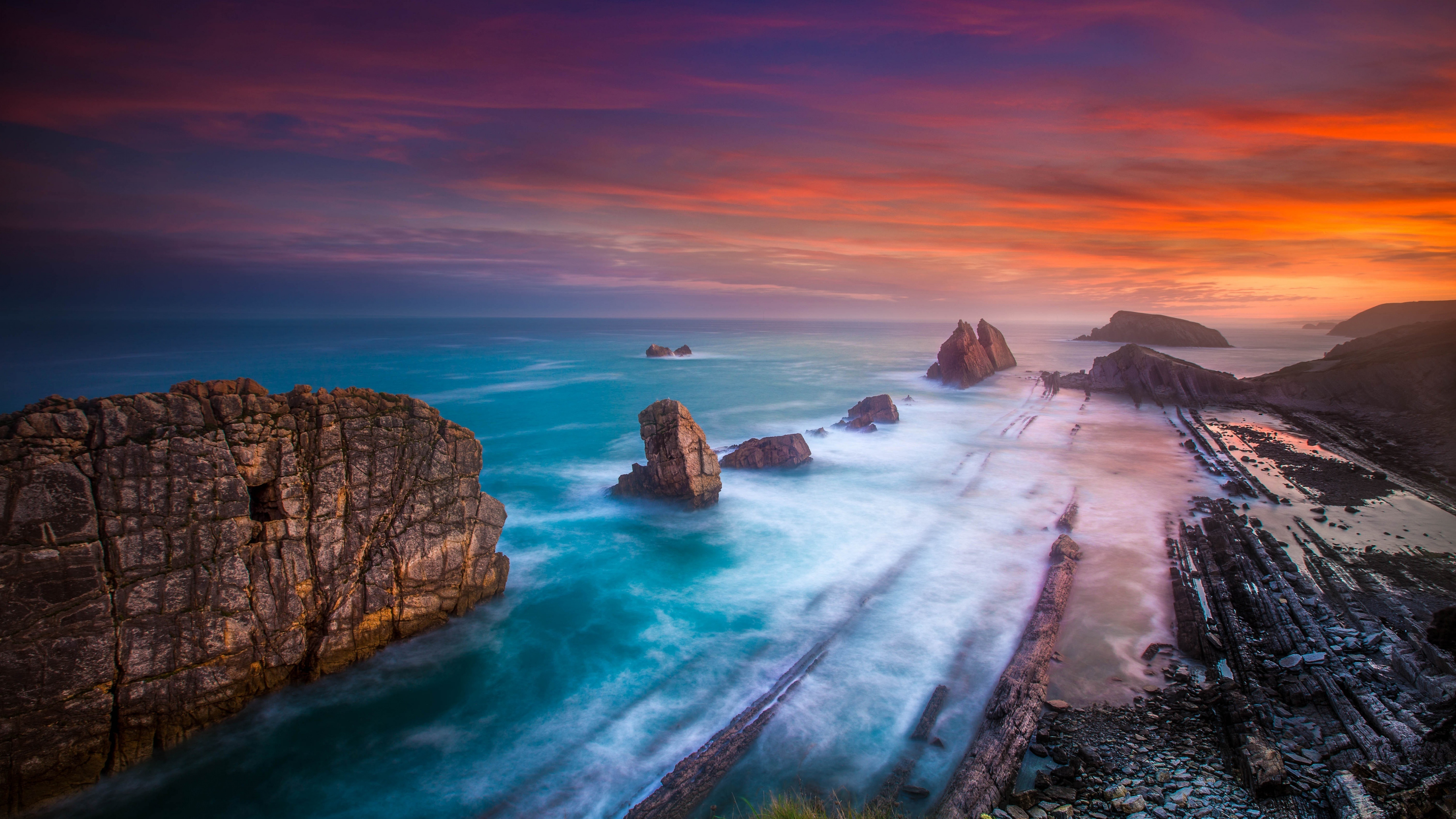 Playa De Portio, Beach, Rocks, Cliff, Adorable, Wallpaper - Playa Wallpaper 4k - HD Wallpaper 