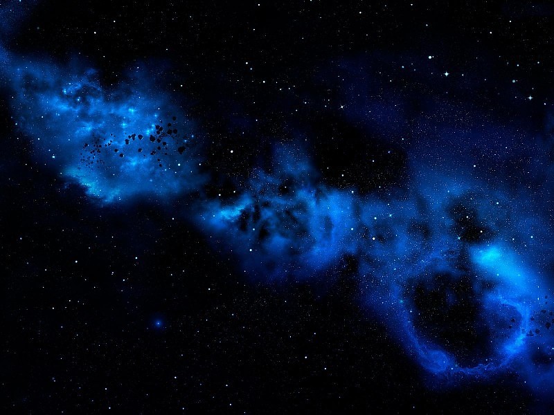 Blue Cloud In The Galaxy Wallpaper - Galaxy Wallpaper Blue And Black - HD Wallpaper 