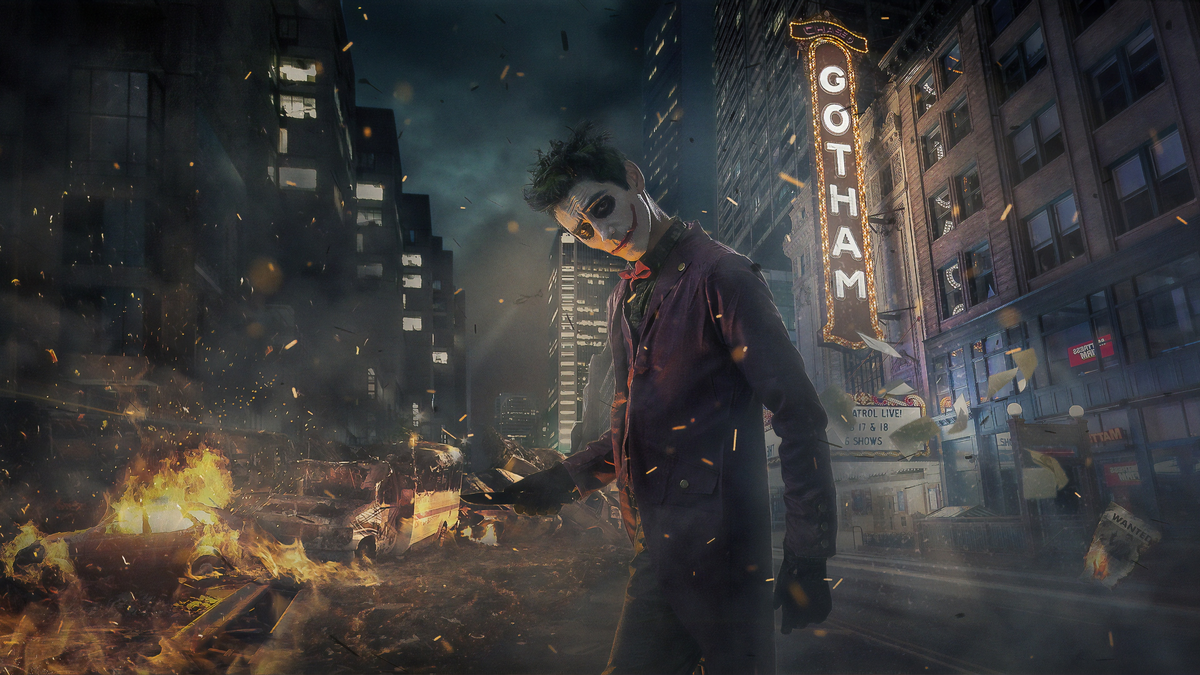 Joker Cosplay Gotham Burning - Gotham Wallpaper Hd - HD Wallpaper 