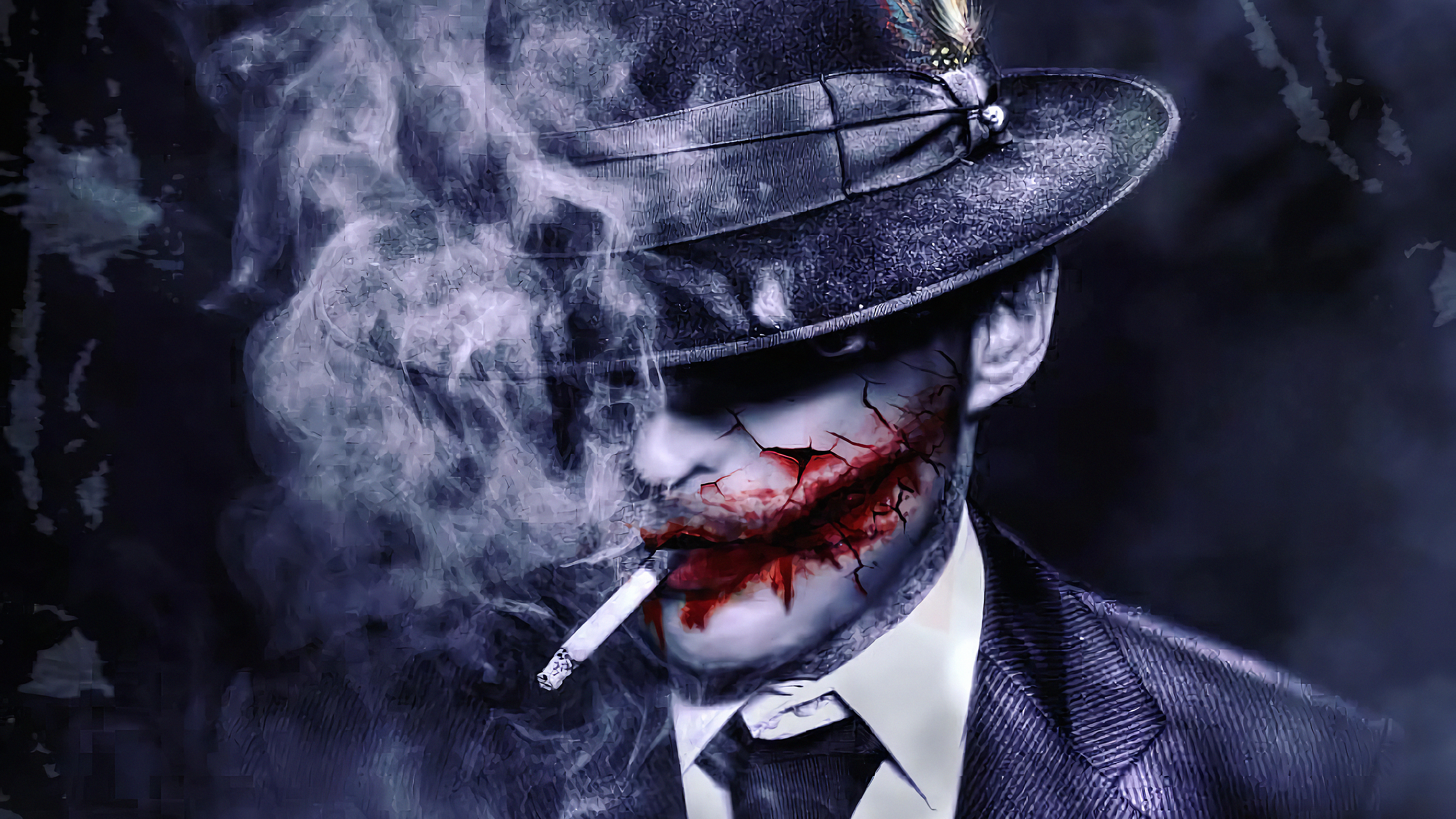 Joker Dark Smoker - Joker Smoking Wallpaper Hd - HD Wallpaper 