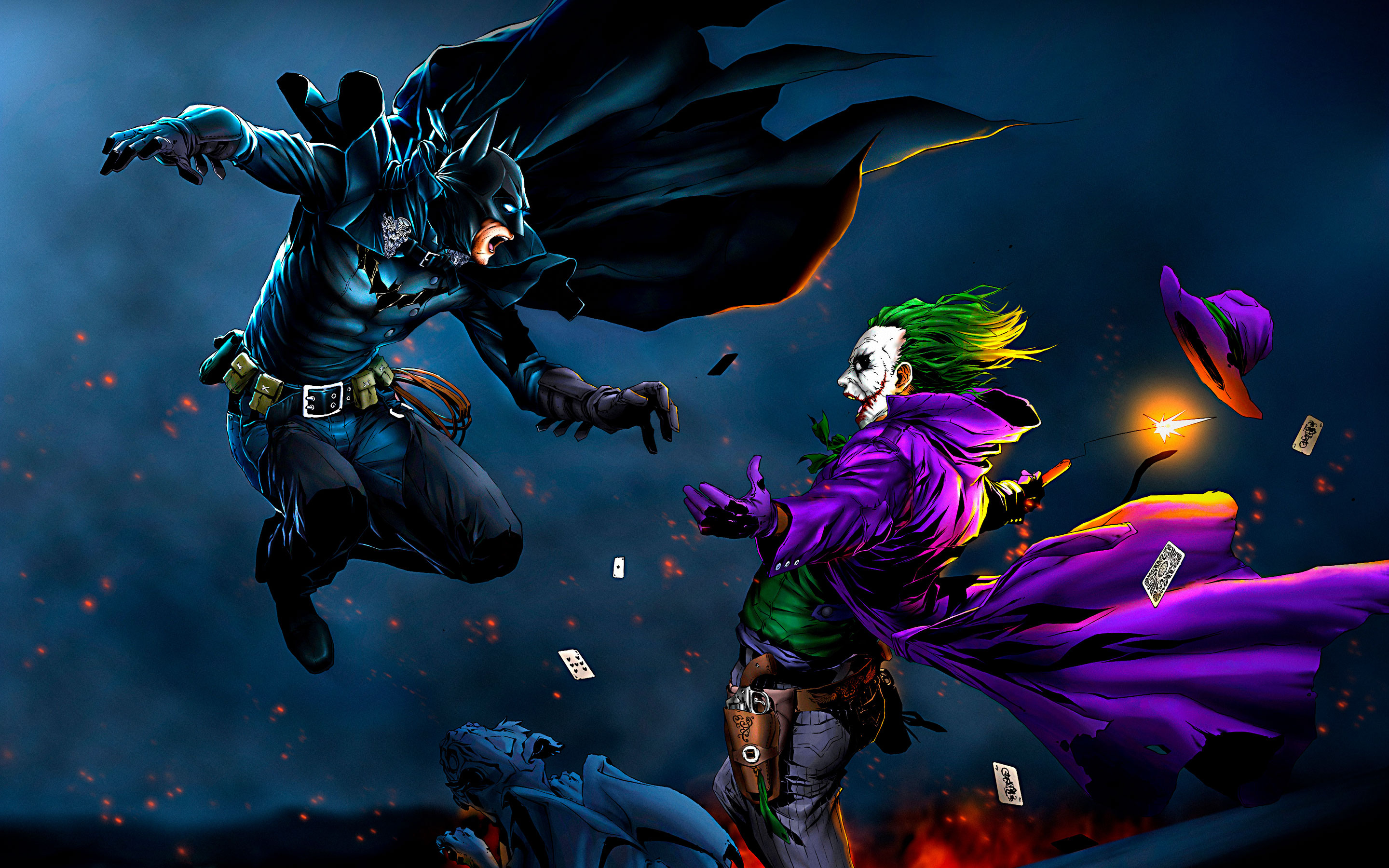 Batman Joker Art 4k - HD Wallpaper 