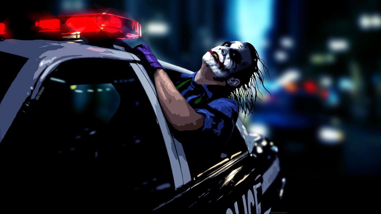 Download Mobile Wallpaper Cinema, Batman, Joker For - Joker Wallpaper Police Car - HD Wallpaper 