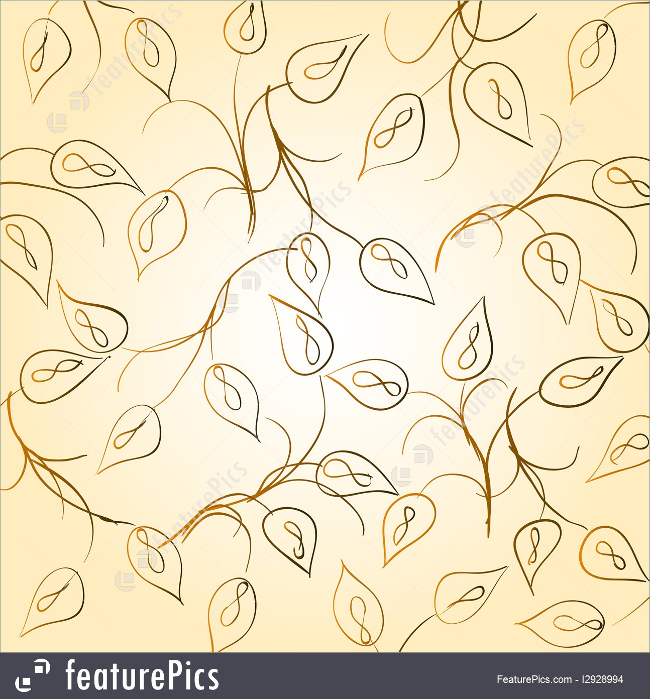 Wallpaper With Curling Leaves Of A Plant Royalty-free - Drawing - HD Wallpaper 