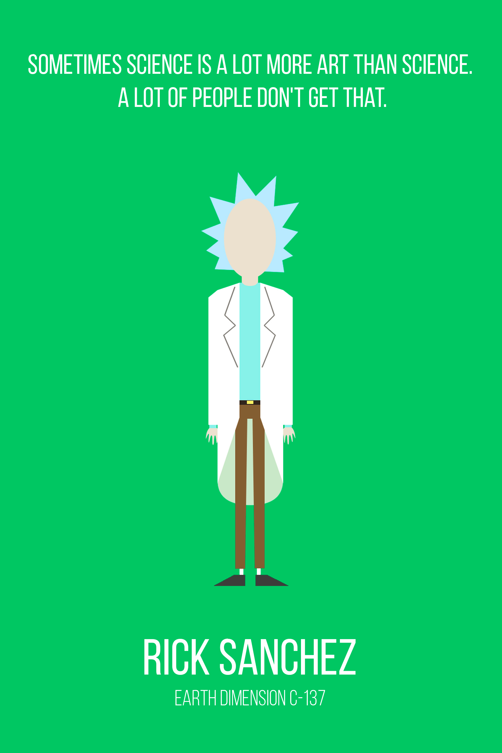 Rick And Morty Minimalist Poster - HD Wallpaper 