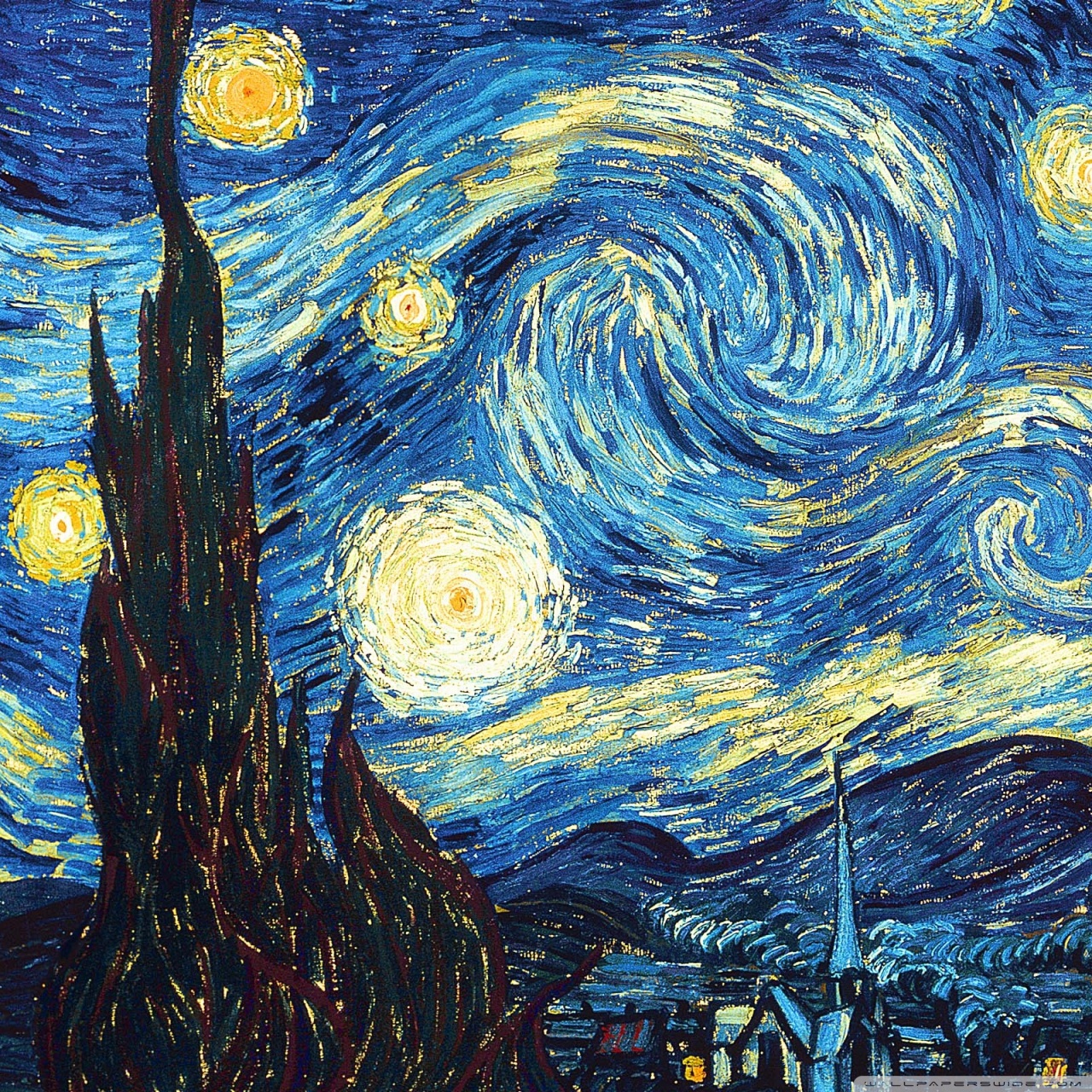 Van Gogh Starry Night - HD Wallpaper 