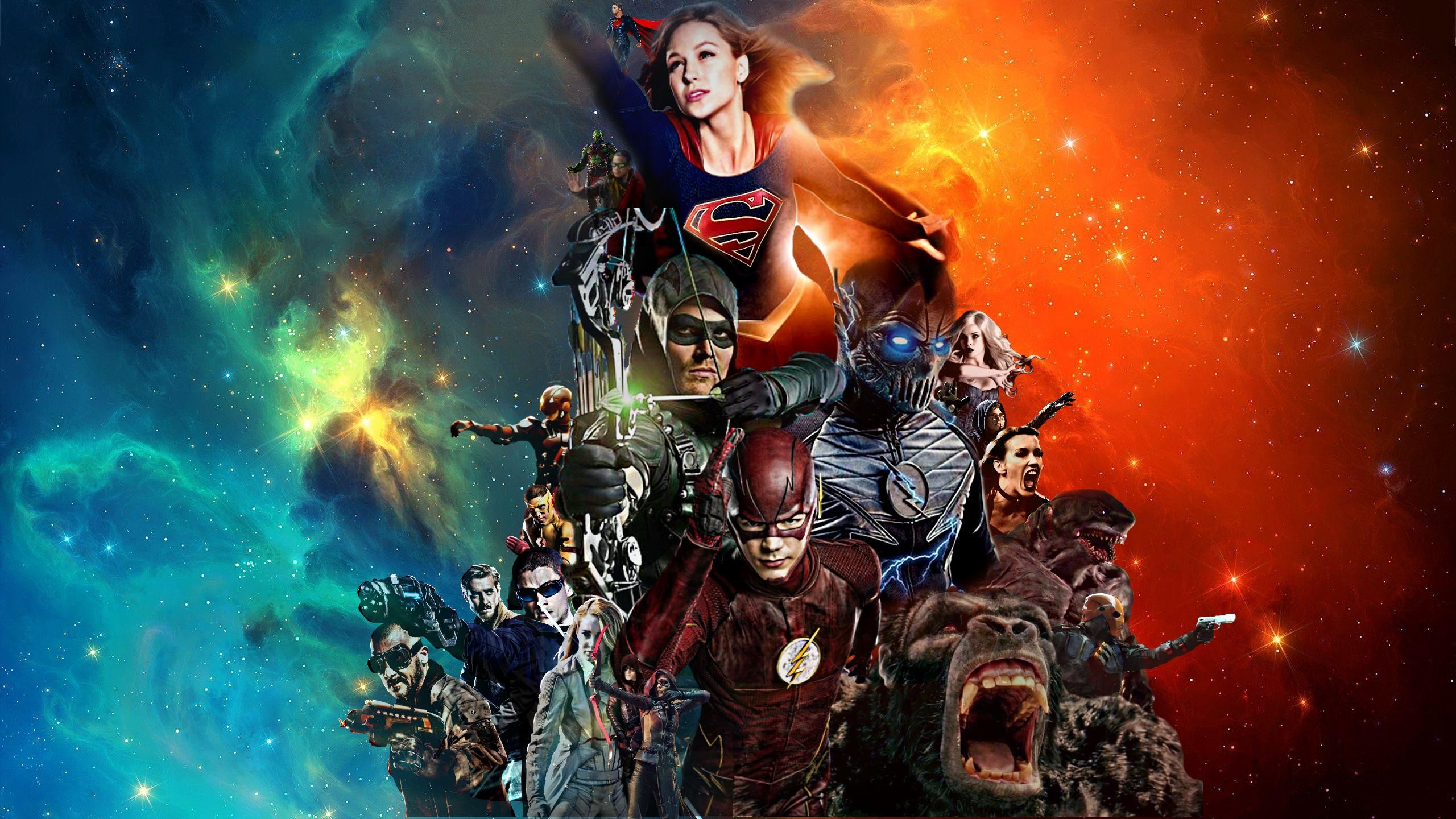 Wallpaper I Made Of Some Of My Favorite Characters - Dc Cw - HD Wallpaper 