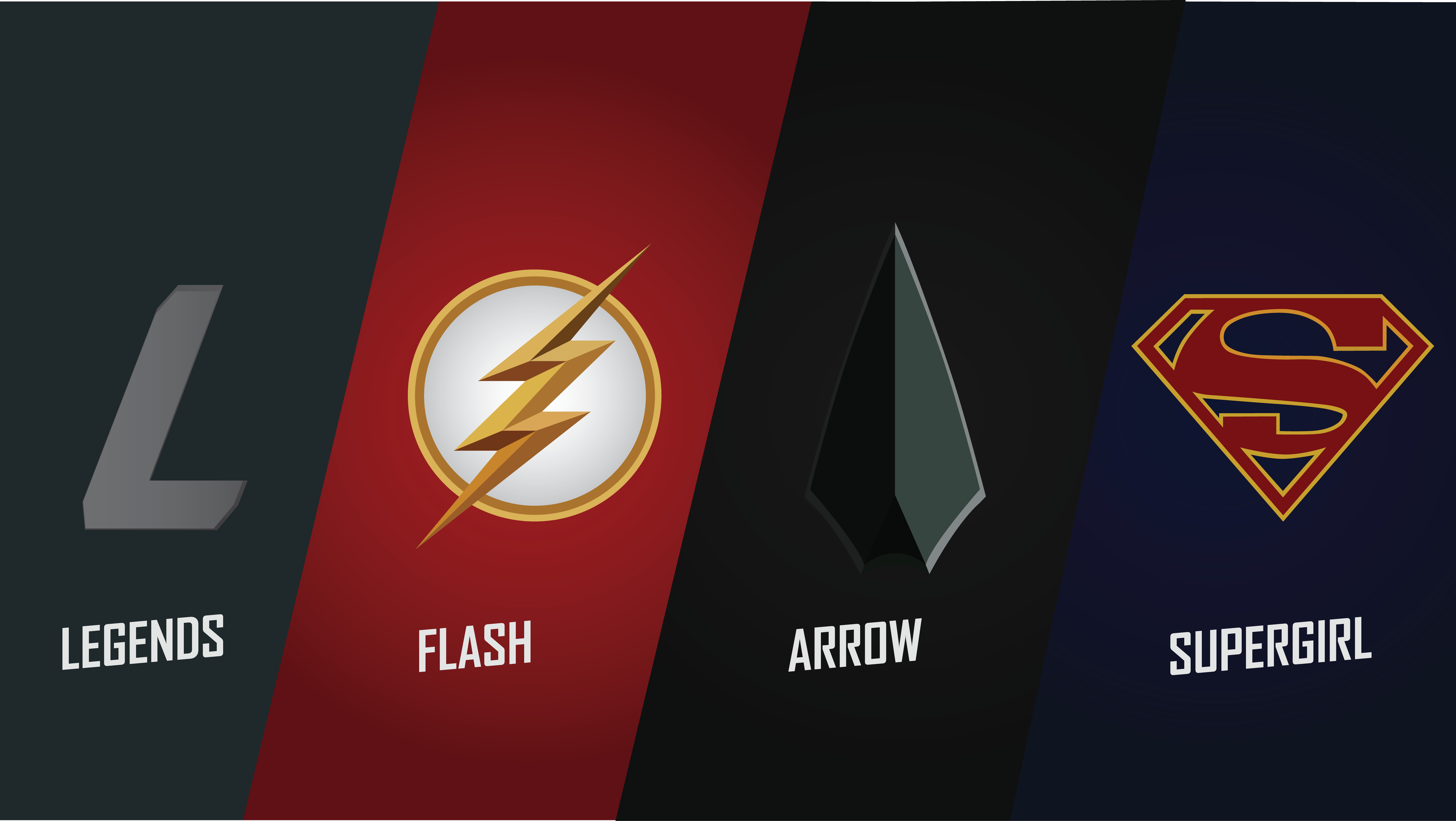Flash Arrow Supergirl Logo - HD Wallpaper 