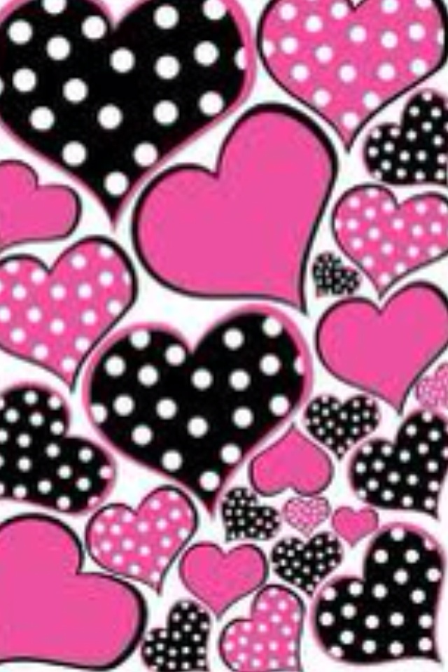 Wallpaper Polkadot - Pink And Black Polka Dots - HD Wallpaper 