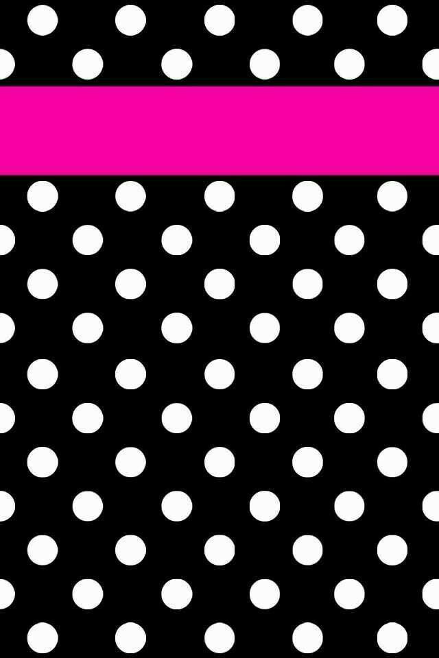 Pink Black And White Polka Dot Background - 640x960 Wallpaper 