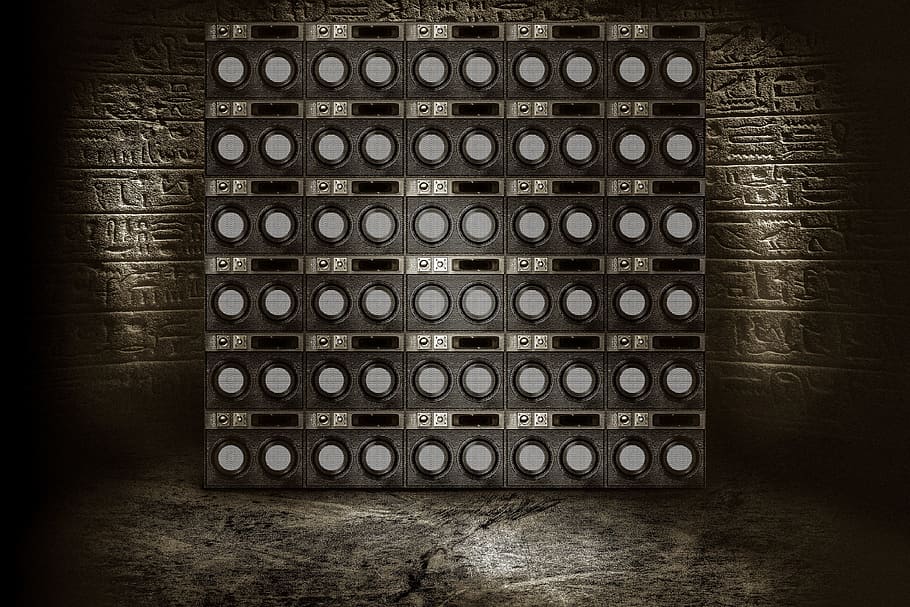 Speaker, Music, Wallpaper, Speakers, Woofer, Hieroglyphs, - Parede De Alto Falantes - HD Wallpaper 