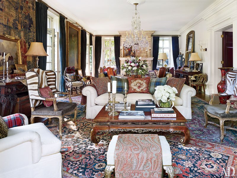 Ralph Lauren Bedford Home Living Room Interior Decor - Ralph Lauren Persian Rug - HD Wallpaper 