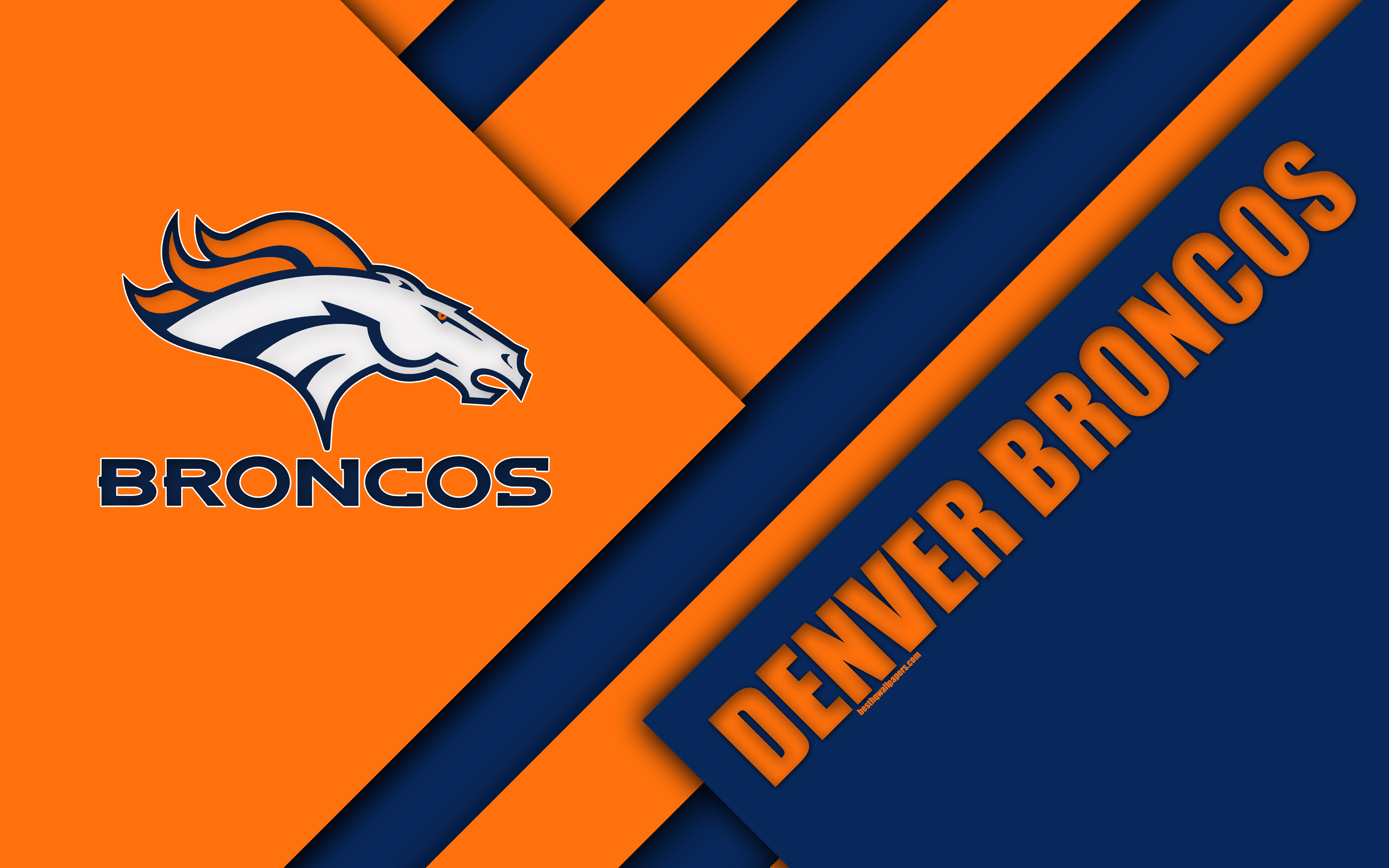 Denver Broncos, American Football League, 4k, Logo, - Denver Broncos Orange And Blue - HD Wallpaper 
