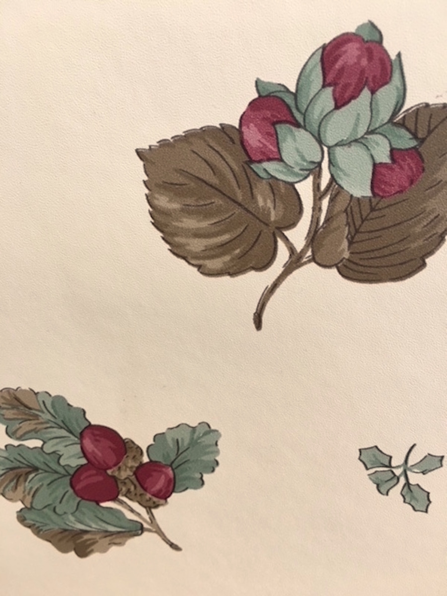 Berries Vintage Wallpaper, Cream, Red, Green, Gray, - Rosa Rubiginosa - HD Wallpaper 