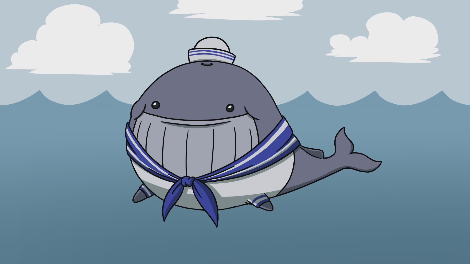 Sea Whale Cartoon - HD Wallpaper 
