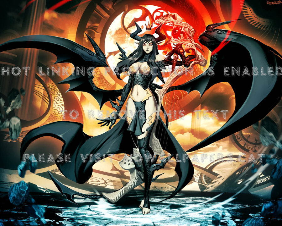 Carmilla Wings Evil Castle Age Black Hair - Heart Of Darkness Save - HD Wallpaper 