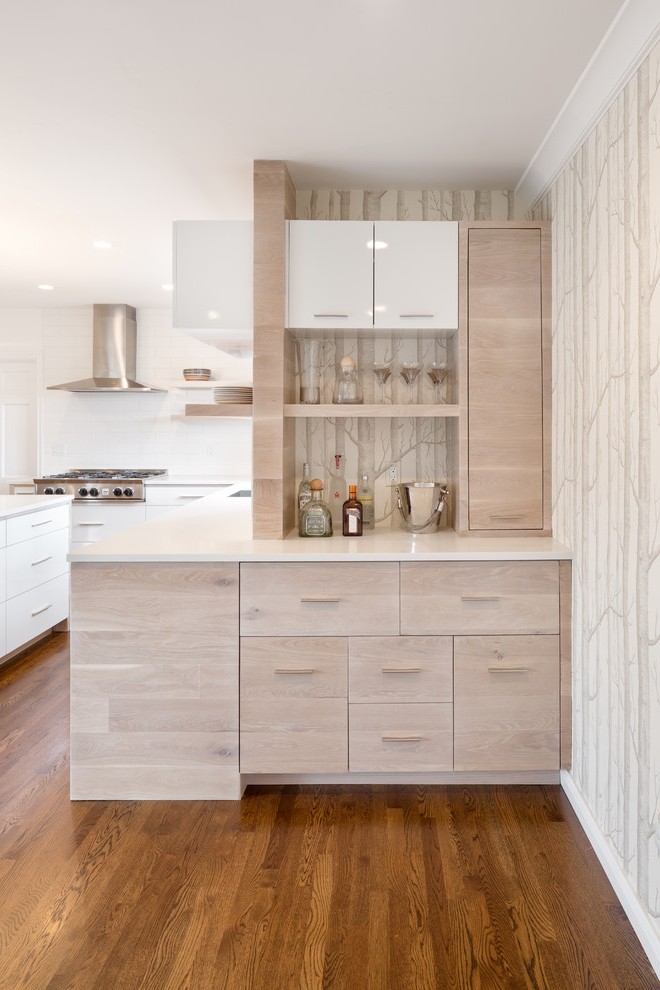 Portland Wet Bars With Contemporary Cooktops Home Bar - Kitchen - HD Wallpaper 