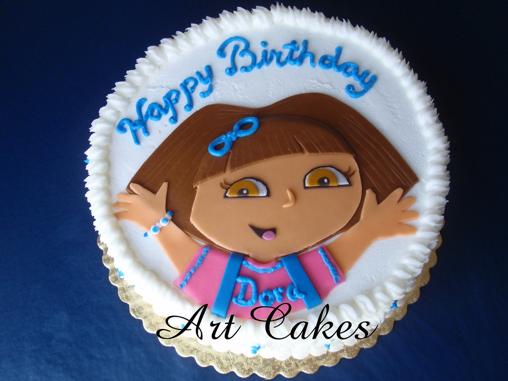 Dora Birthday Cake With Name - HD Wallpaper 