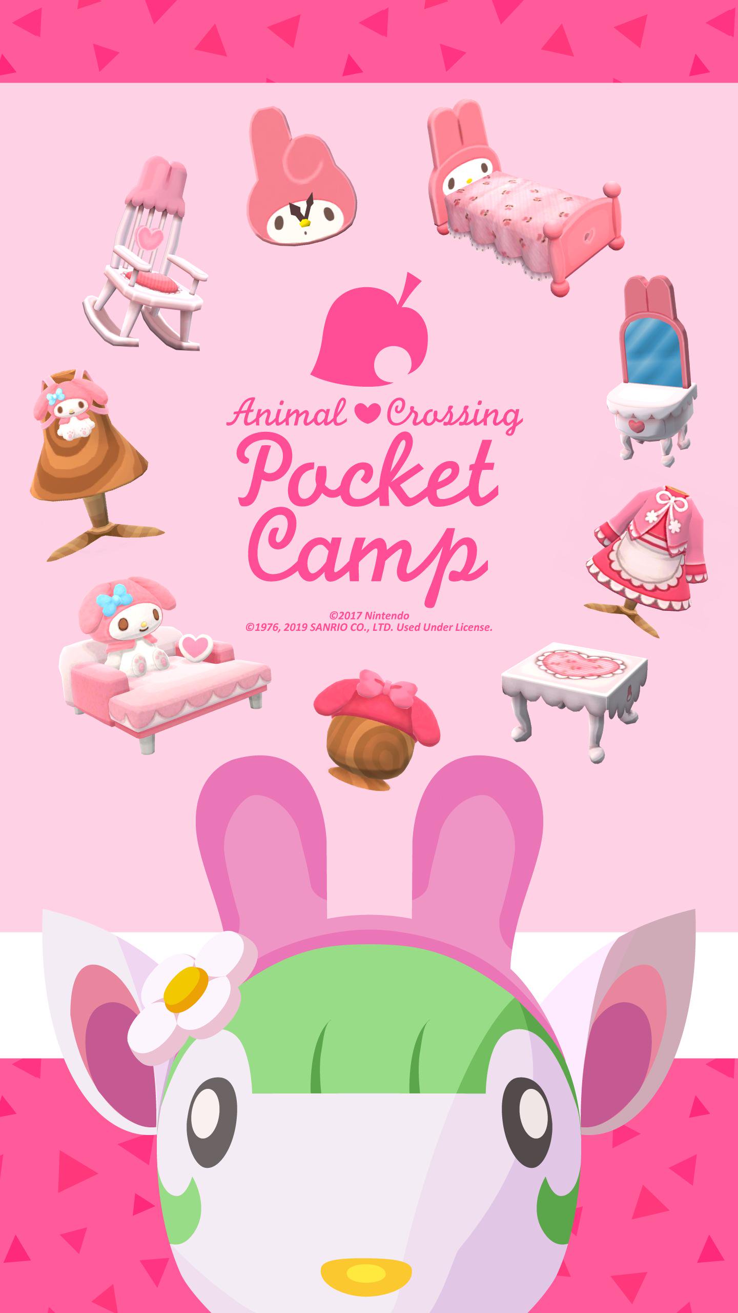 Animal Crossing Pocket Camp Sanrio Mobile Wallpaper - Animal Crossing Pocket Camp Sanrio - HD Wallpaper 