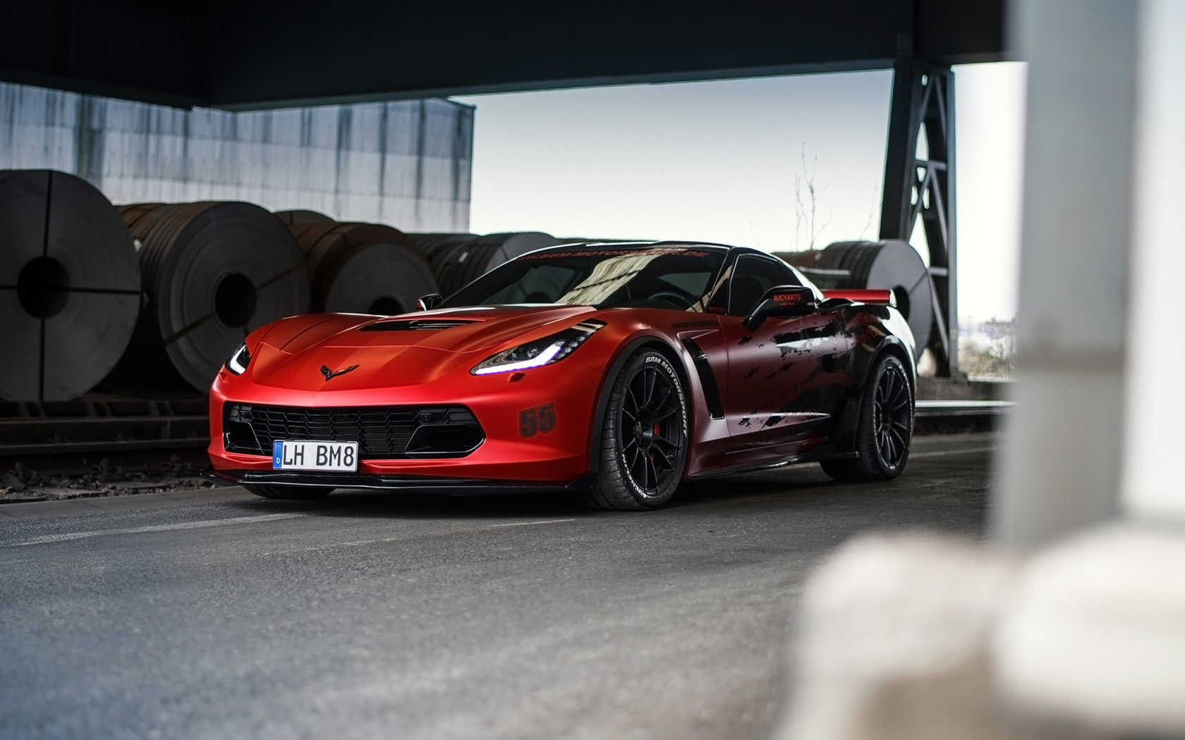 C7 Z06 Corvette Wallpaper Red - HD Wallpaper 
