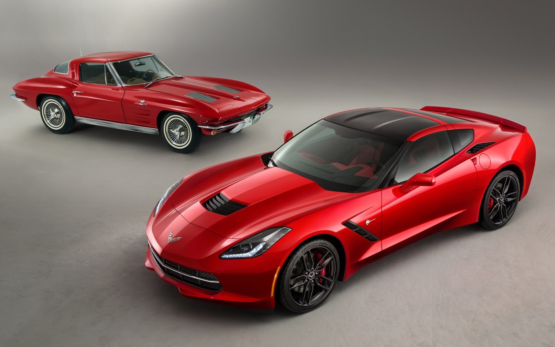 Cars Car Vehicle Automotive Wheel Transportation System - Corvette Stingray Old And New - HD Wallpaper 