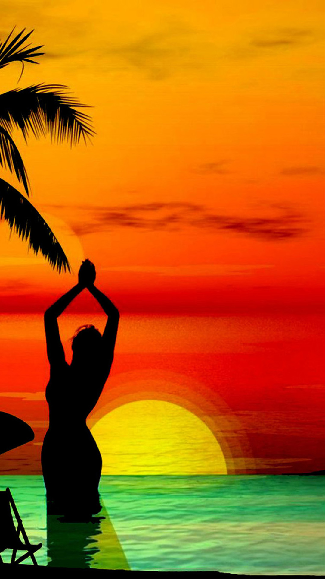 Beach Girl Art Android Wallpaper - HD Wallpaper 